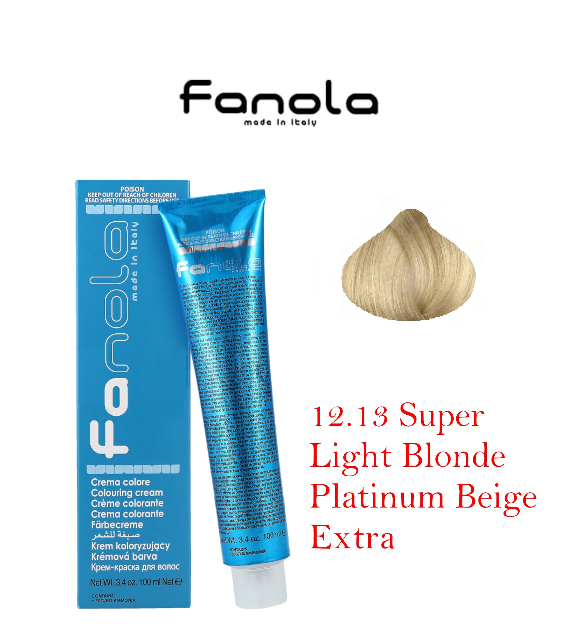 Fanola Color Cream 12.13 Super Light Blonde Platinum Beige Extra