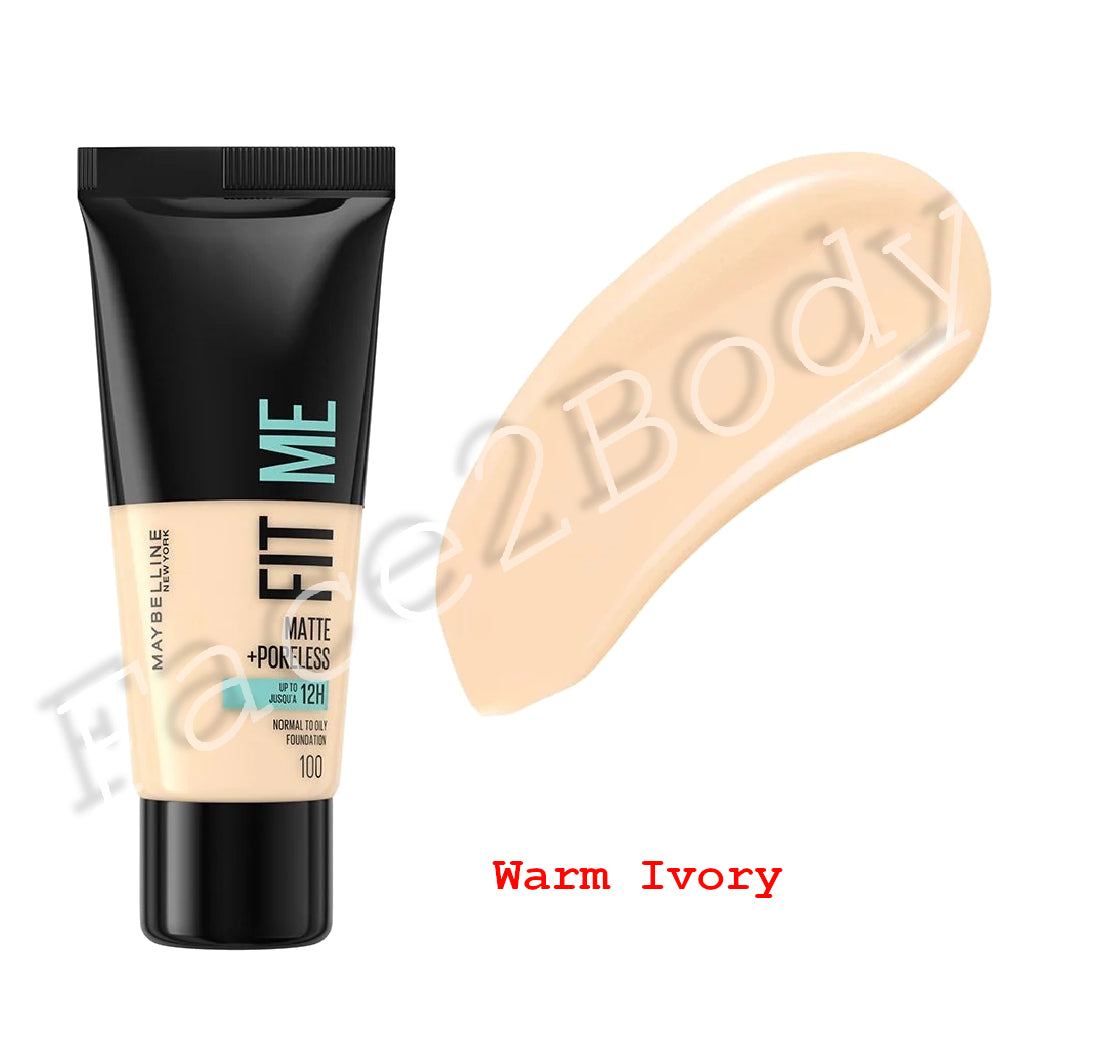 Maybelline Foundation Fit Me Matte & Poreless 30 ml- 100 Warm Ivory