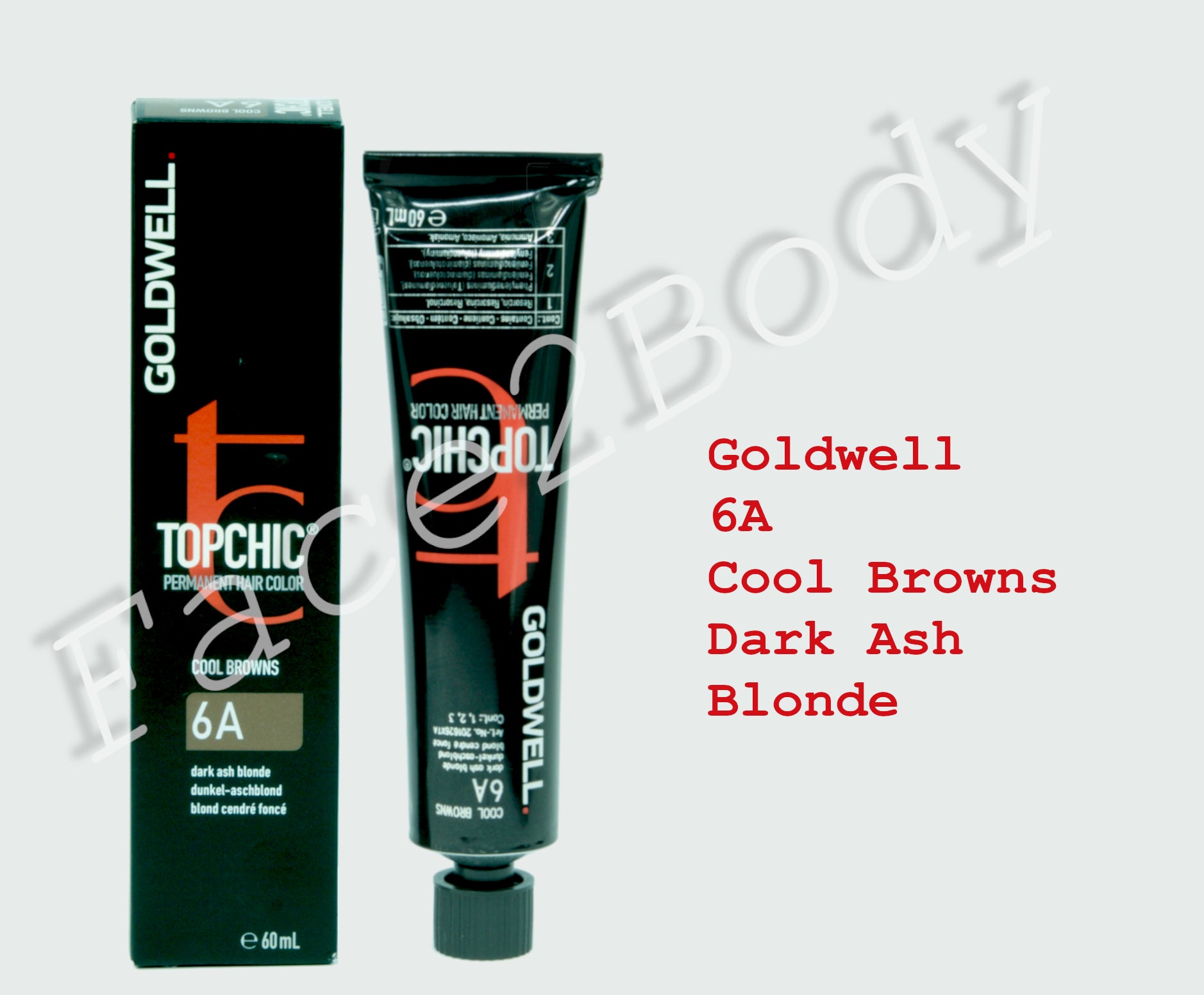 Goldwell Topchic Permanent Hair Color - Cool Browns- 6A Dark Ash Blonde 60ml