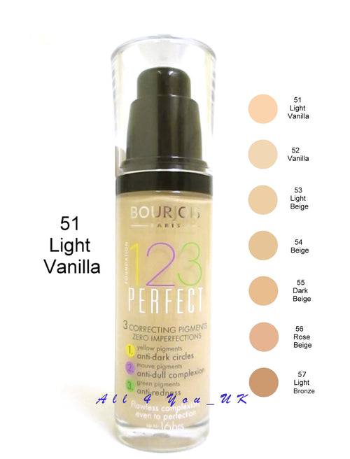 Bourjois 123 Perfect Foundation 30ml - 51 Light Vanilla