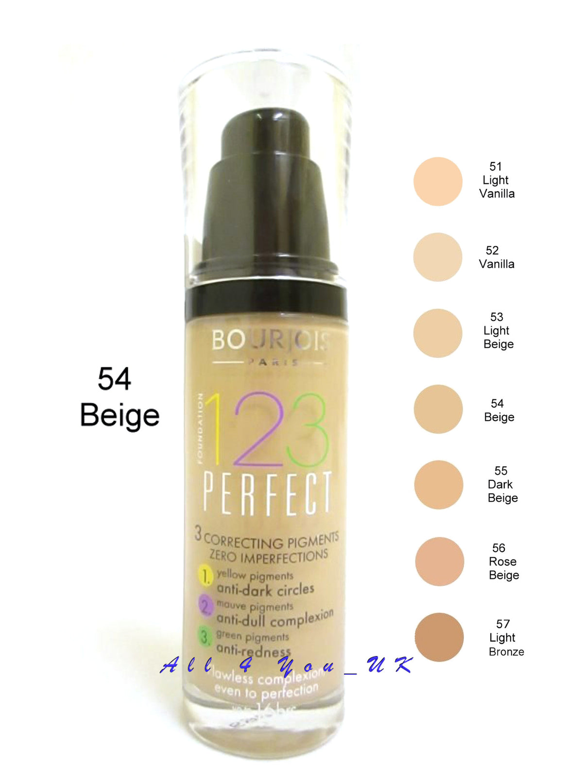 Bourjois 123 Perfect Foundation 30ml - 54 Beige