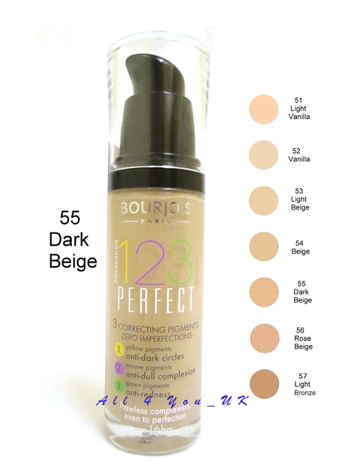 Bourjois 123 Perfect Foundation 30ml - 55 Dark Beige