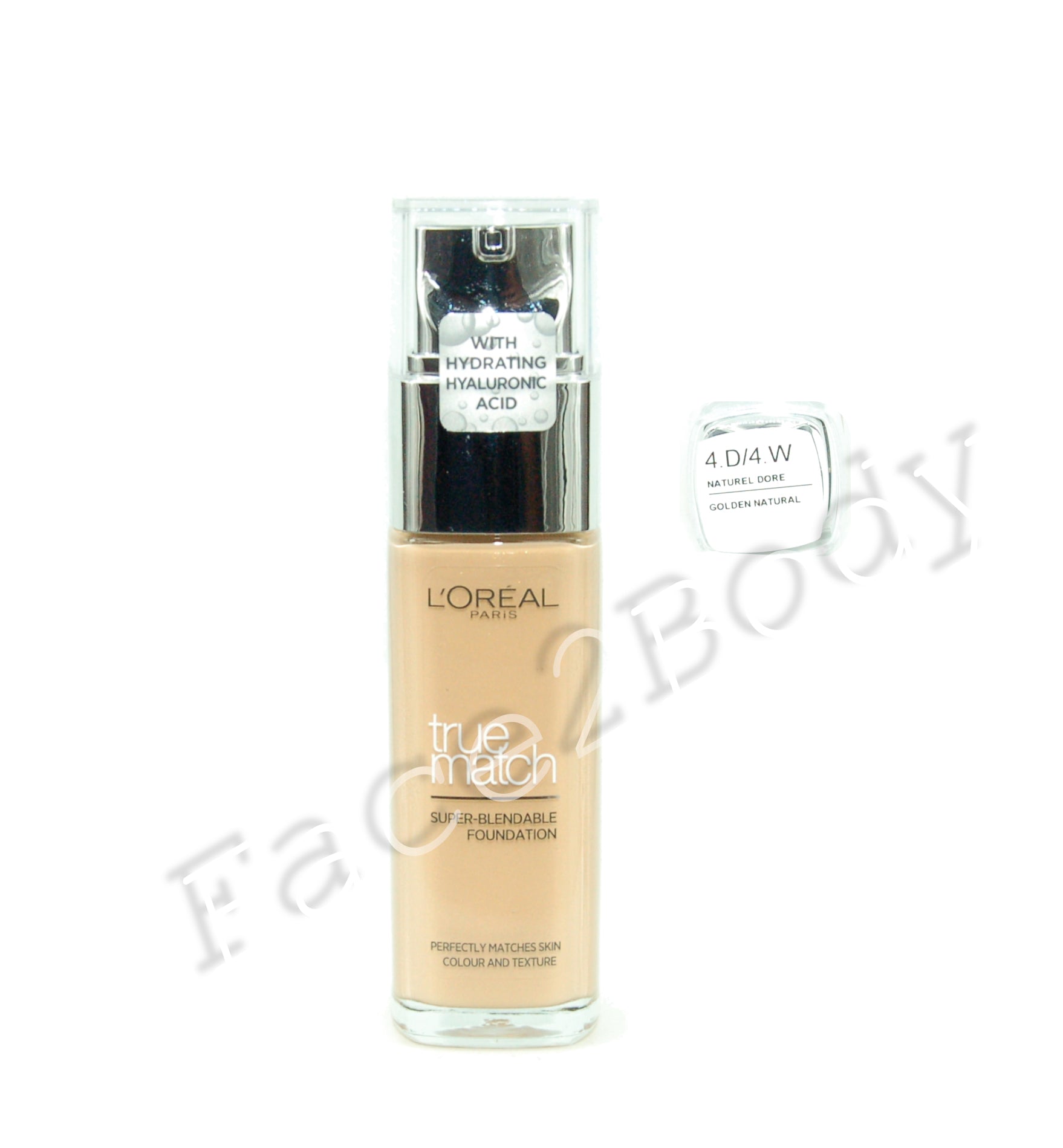 LOreal Paris True Match Liquid Foundation with SPF and Hyaluronic Acid 4.D/4.W 30ml