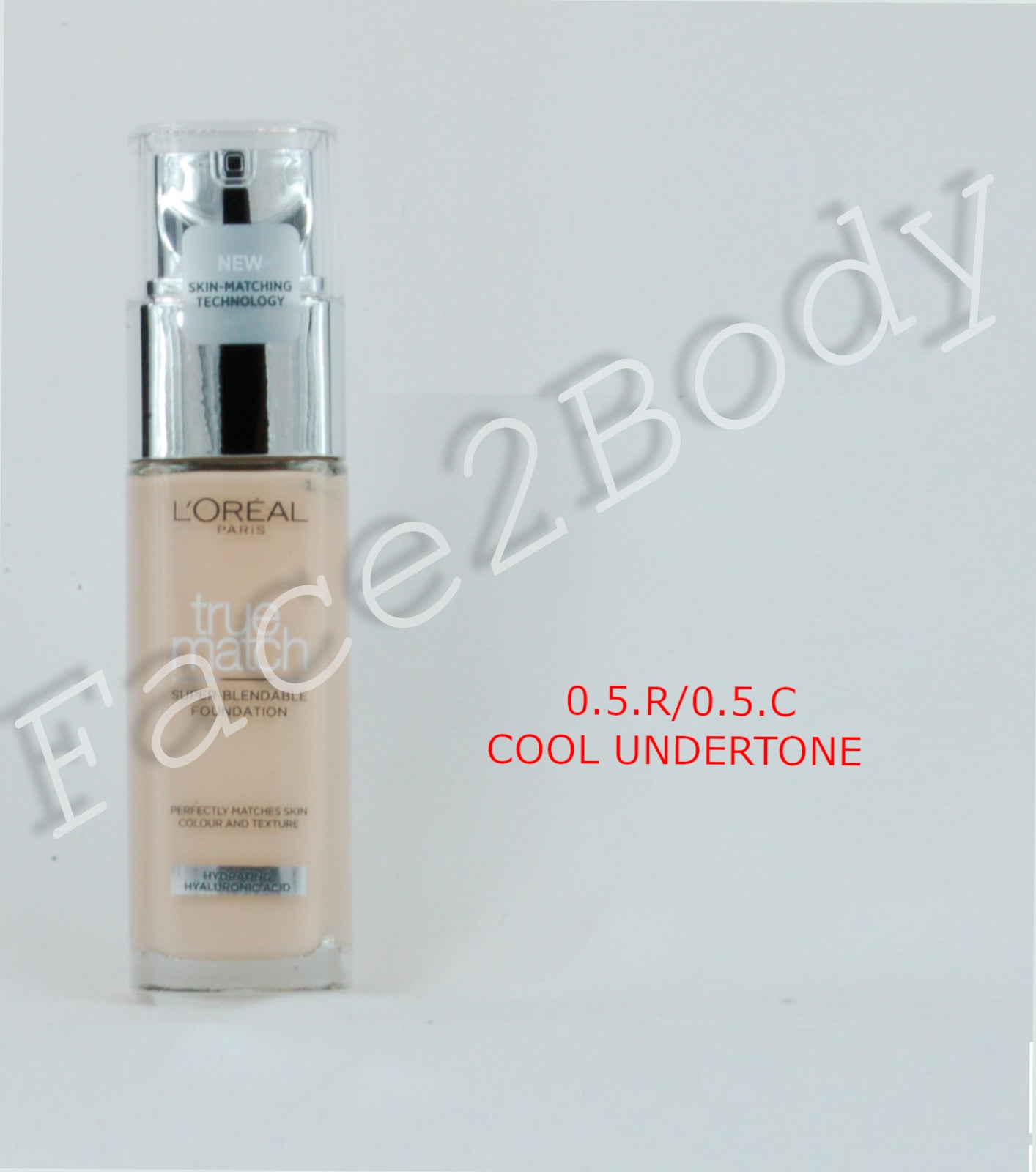 L'Oréal Paris True Match Liquid Foundation with Hyaluronic Acid 30ml and SPF - 0.5.R/0.5.C COOL UNDERTONE