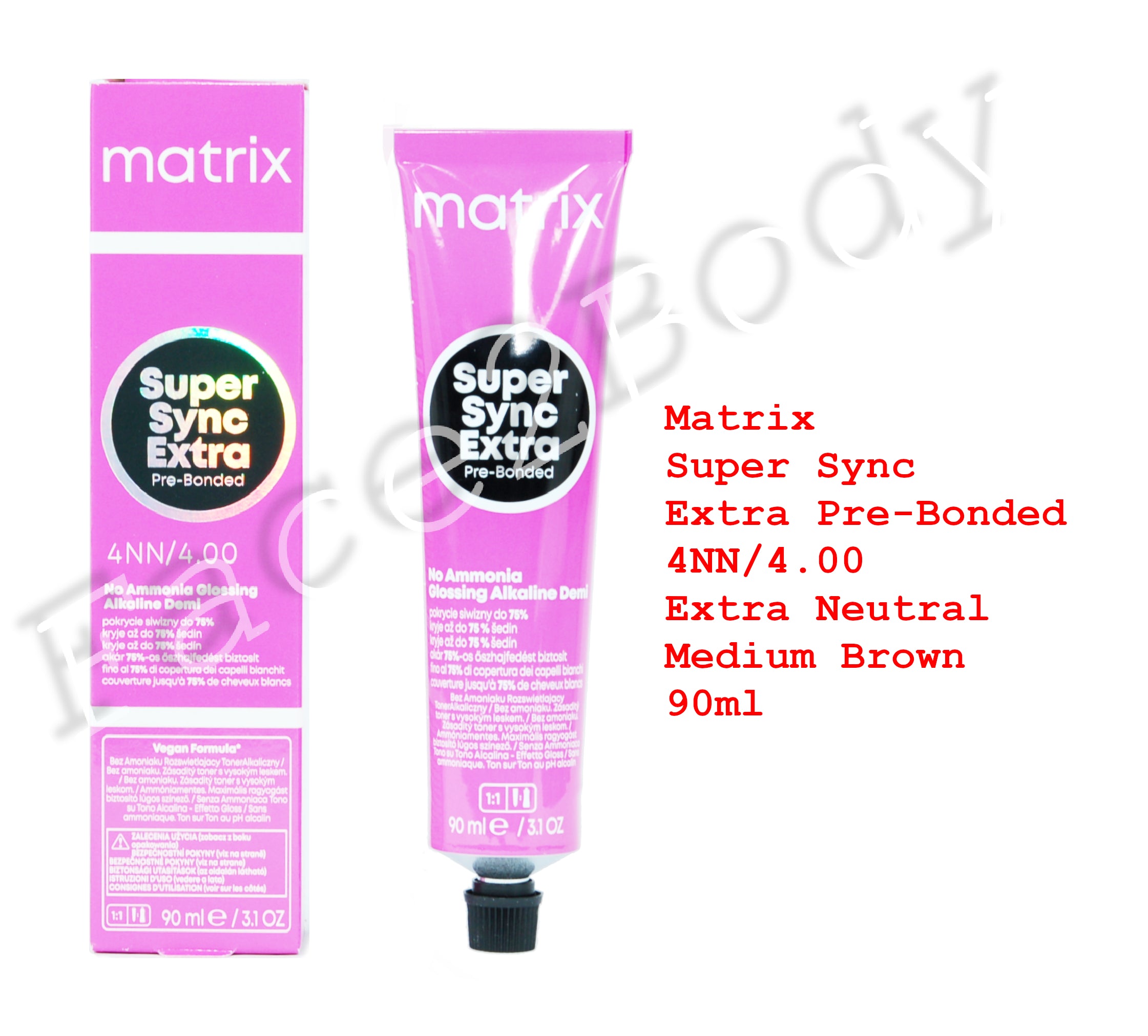 Matrix Super Sync Extra Pre-Bonded Alkaline Demi Hair Colour 4NN Extra Neutral Medium Brown 90ml