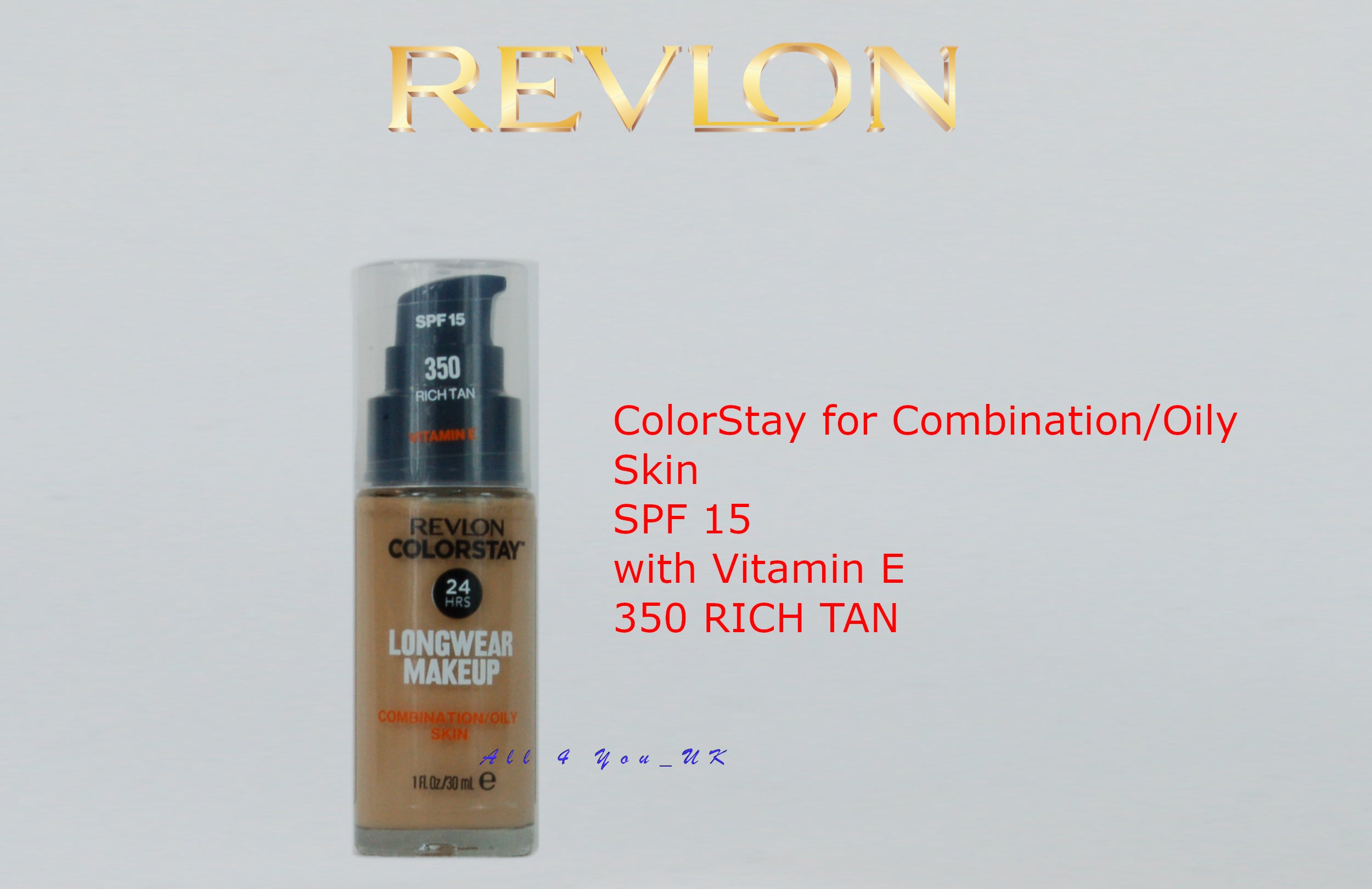 Revlon ColorStay Foundation for Combination/Oily Skin, SPF 15 Vitamin E - 350 Rich Tan
