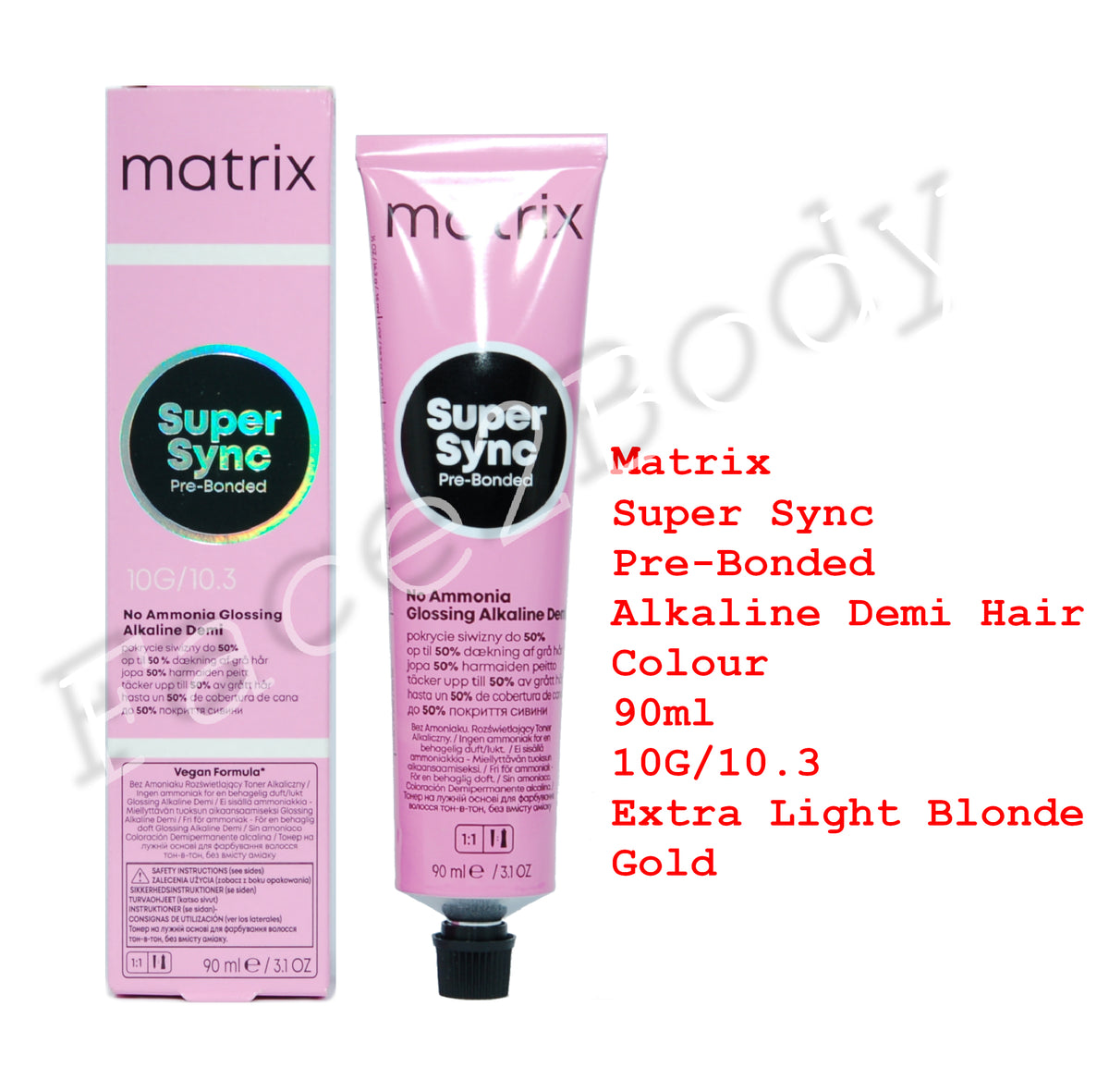 Matrix Super Sync Pre-Bonded Demi Hair Colour 10G/10.3 Extra Light Blonde Gold 90ml