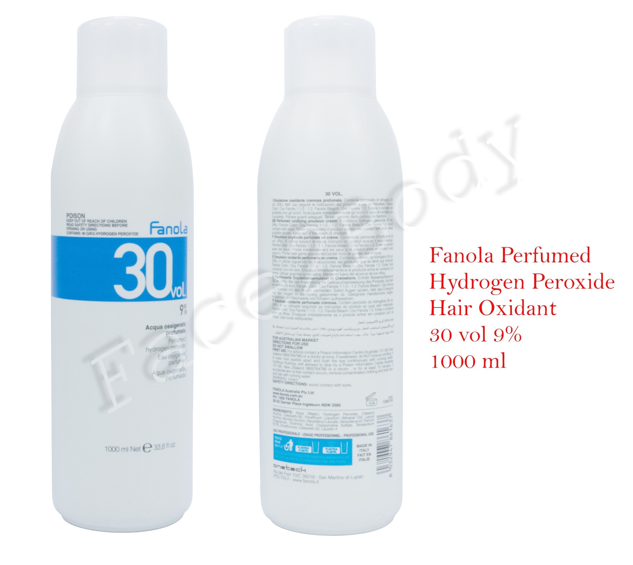 Fanola Perfumed Hydrogen Peroxide Hair Creamy Oxidants 30 VOL 1L