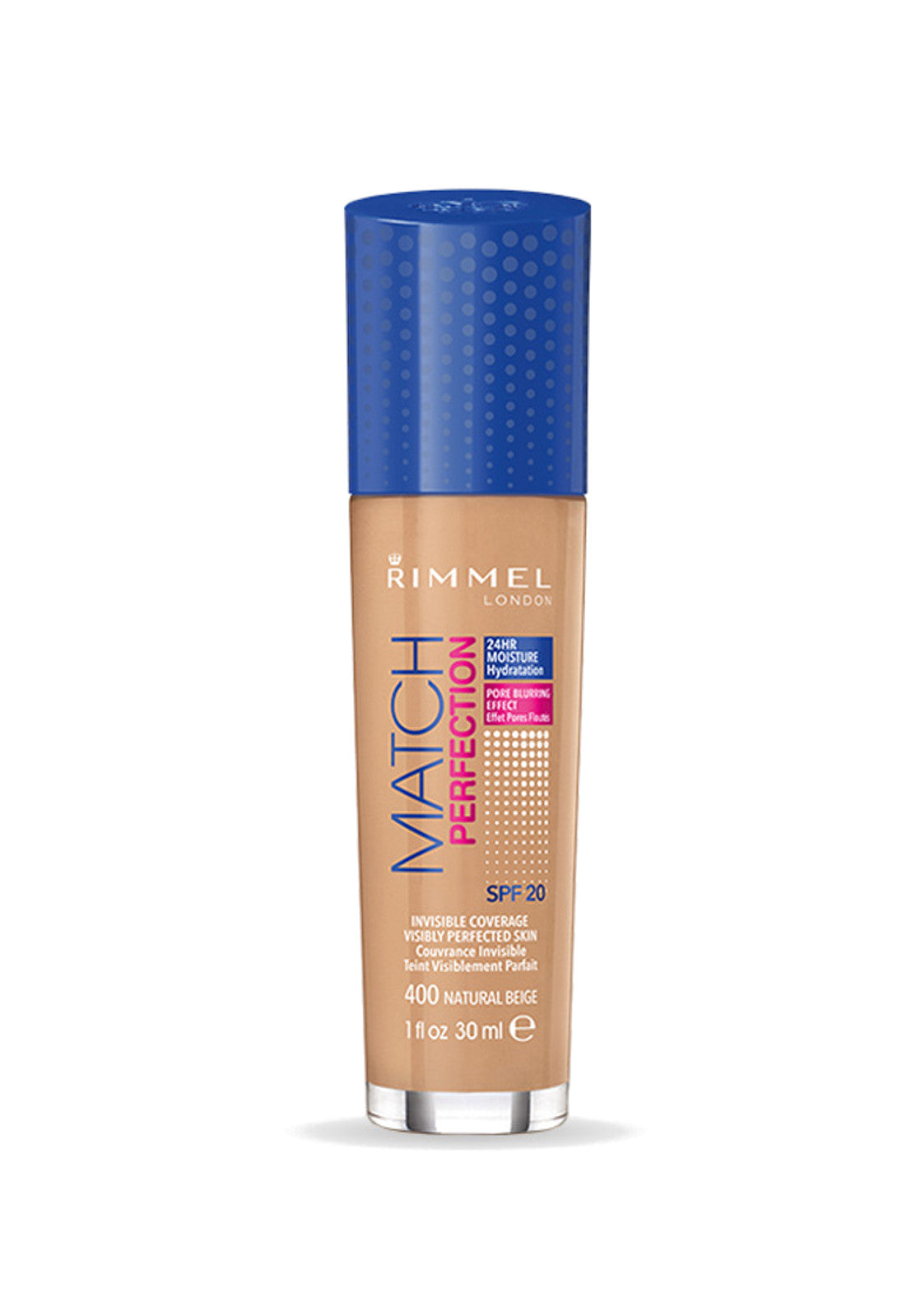 Rimmel Match Perfection Foundation 30ml - SPF 20/ SPF 15 - 400 Natural Beige