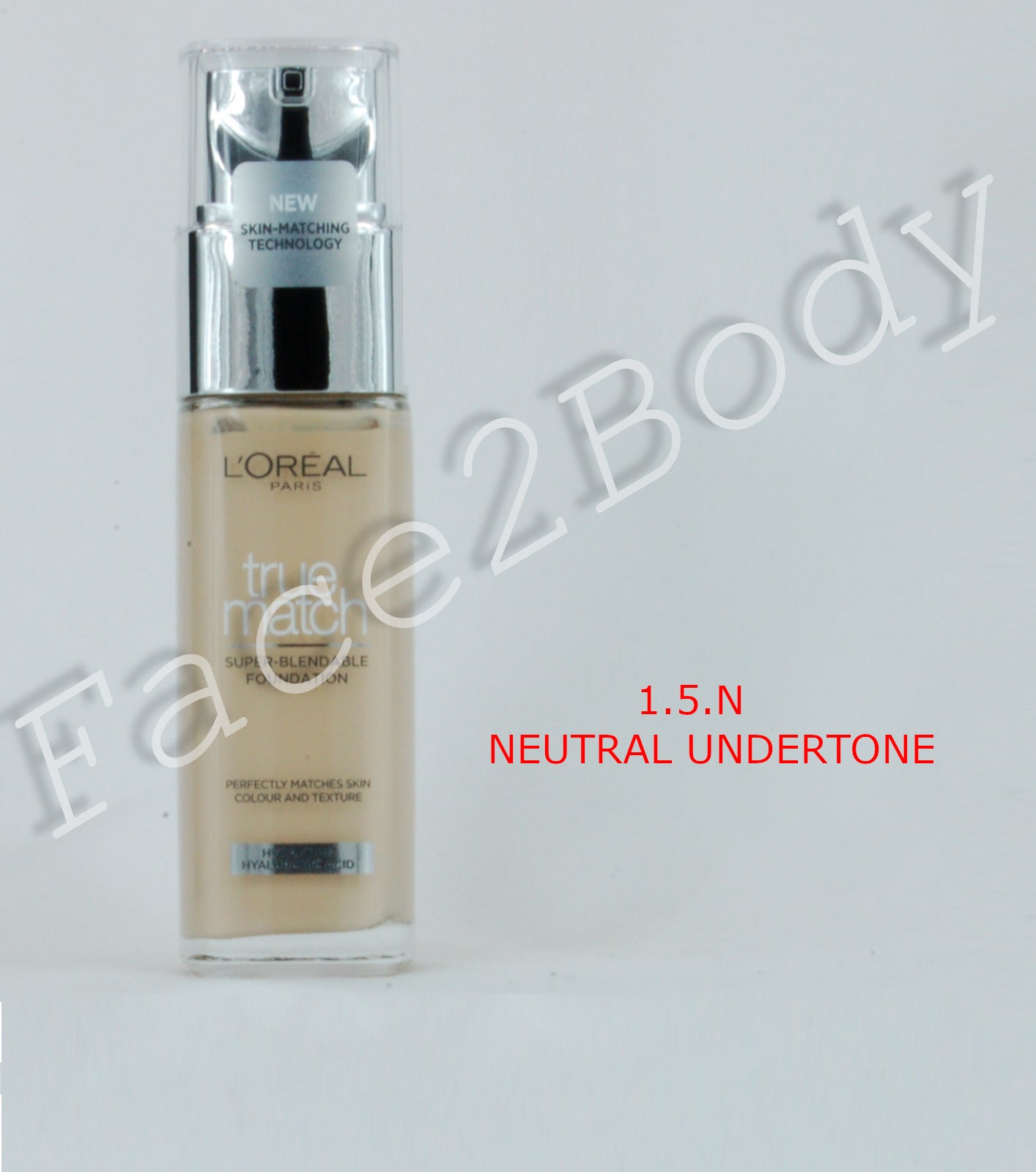 L'Oréal Paris True Match Liquid Foundation with Hyaluronic Acid 30ml and SPF - 1.5.N NEUTRAL UNDERTONE
