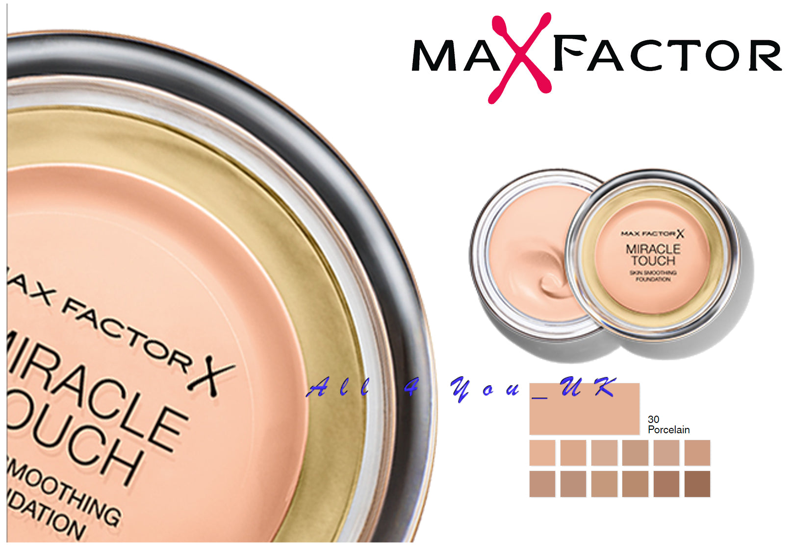 Max Factor Miracle Touch Skin Perfecting Foundation 030 Porcelain