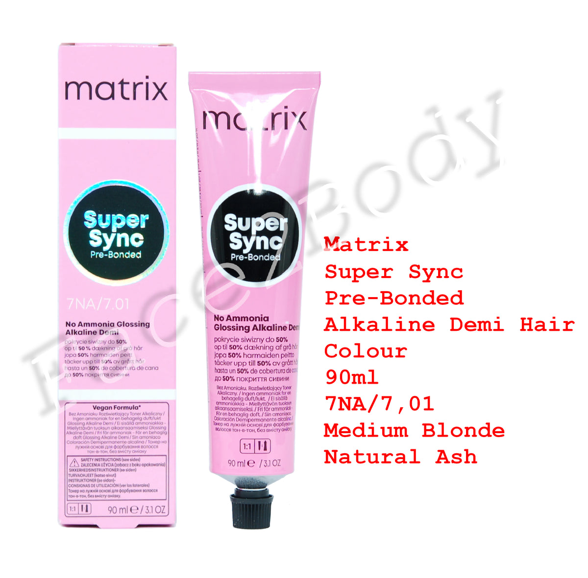 Matrix Super Sync Pre-Bonded Demi Hair Colour 7NA/7.01 Medium Blonde Natural Ash 90ml