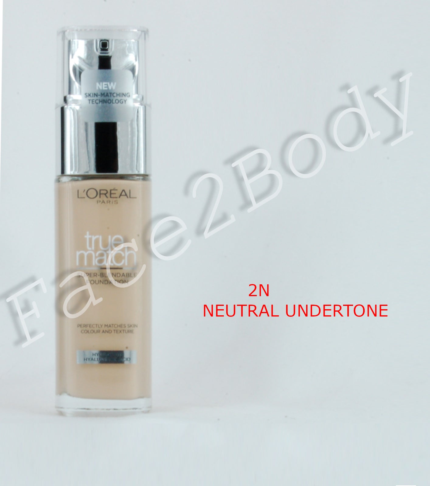 L'Oréal Paris True Match Liquid Foundation with Hyaluronic Acid 30ml and SPF - 2.N NEUTRAL UNDERTONE