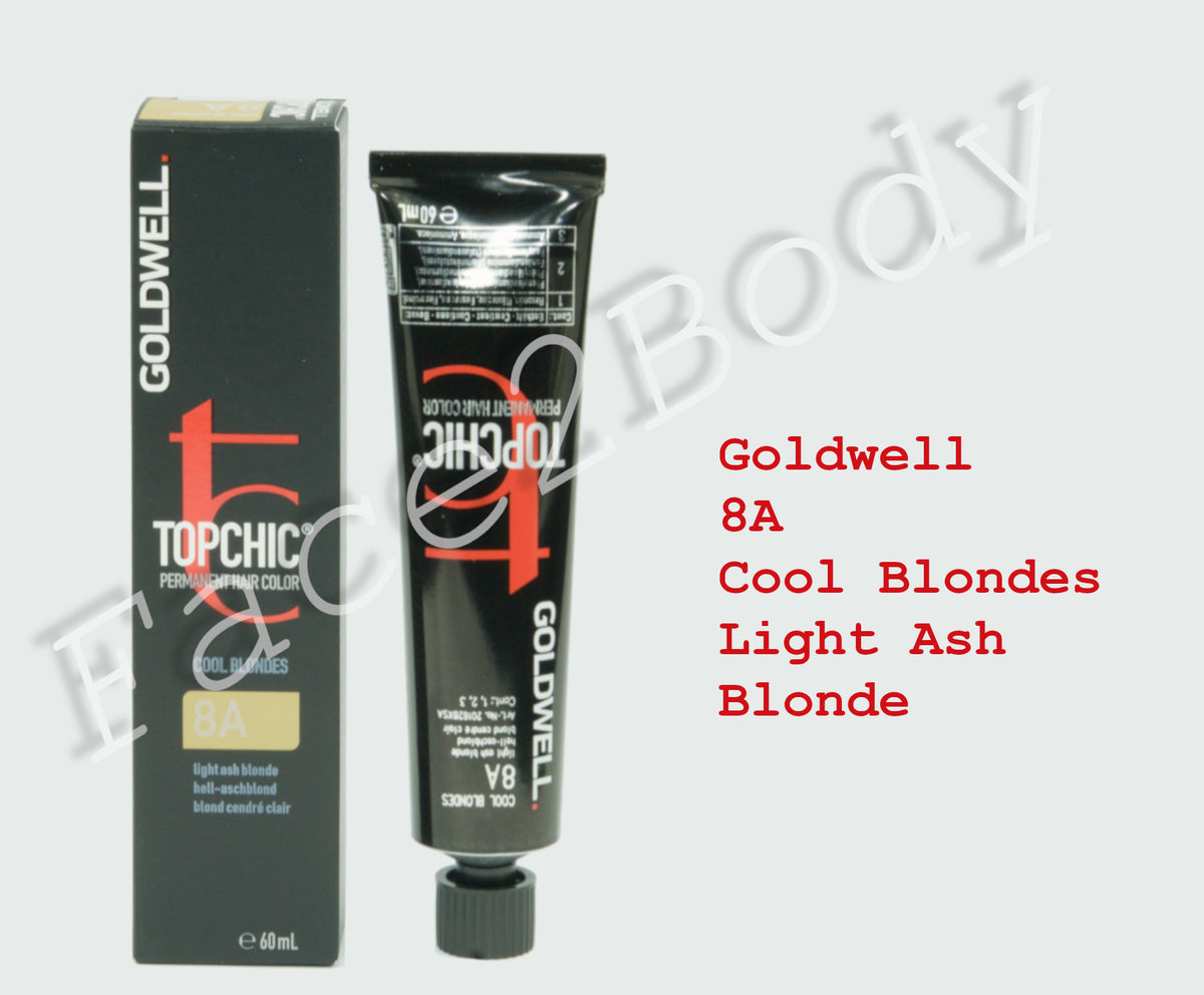 Goldwell Topchic Permanent Hair Color - Cool Blondes- 8A Light Ash Blonde 60ml