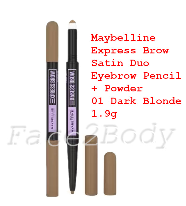 Maybelline Express Brow Satin Duo Eyebrow Pencil + Powder 01 Dark Blonde 1.9g
