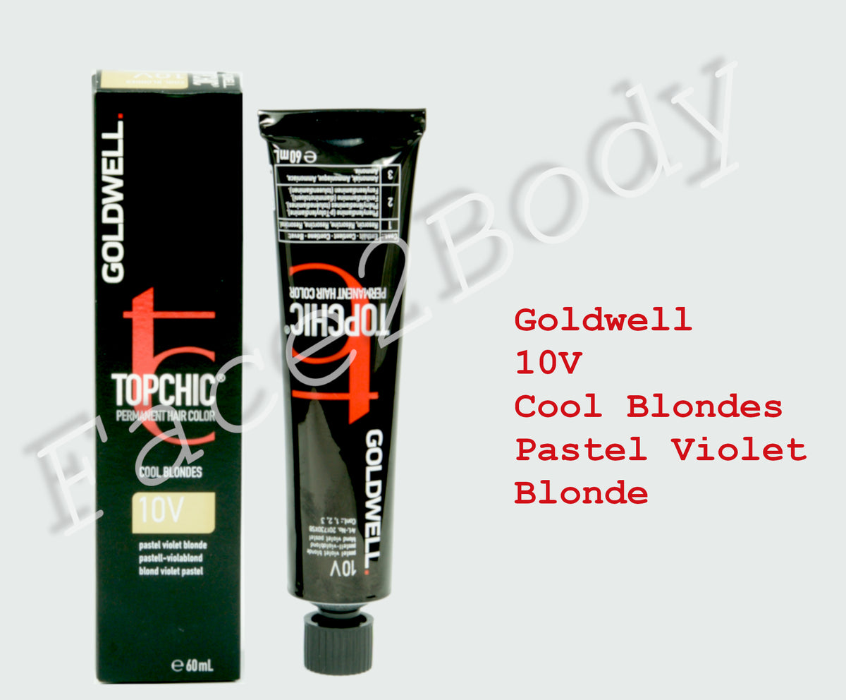 Goldwell Topchic Permanent Hair Color - Cool Blondes- 10V Pastel Violet Blonde 60ml