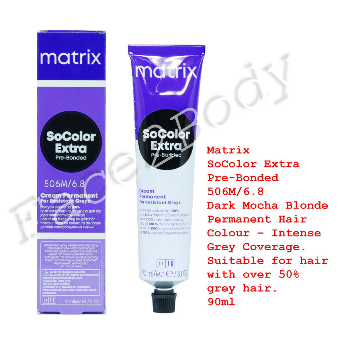 Matrix SoColor Extra Pre-Bonded 506M/6.8 Dark Mocha Blonde Intense Grey Coverage
