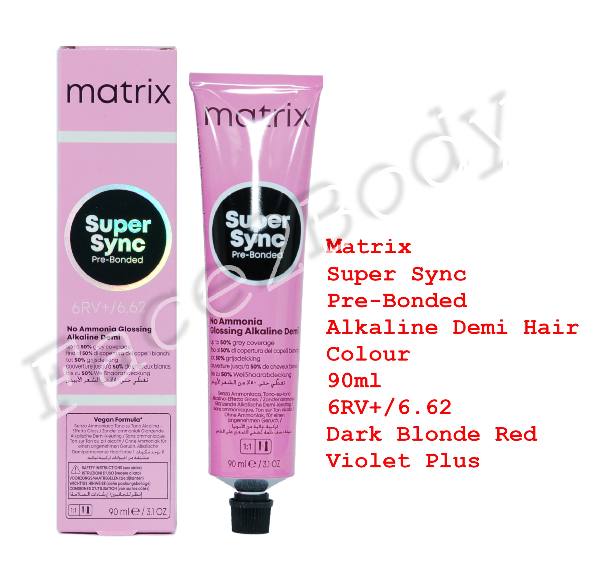 Matrix Super Sync Pre-Bonded Demi Hair Colour 6RV+/6.62 Dark Blonde Red Violet Plus 90ml