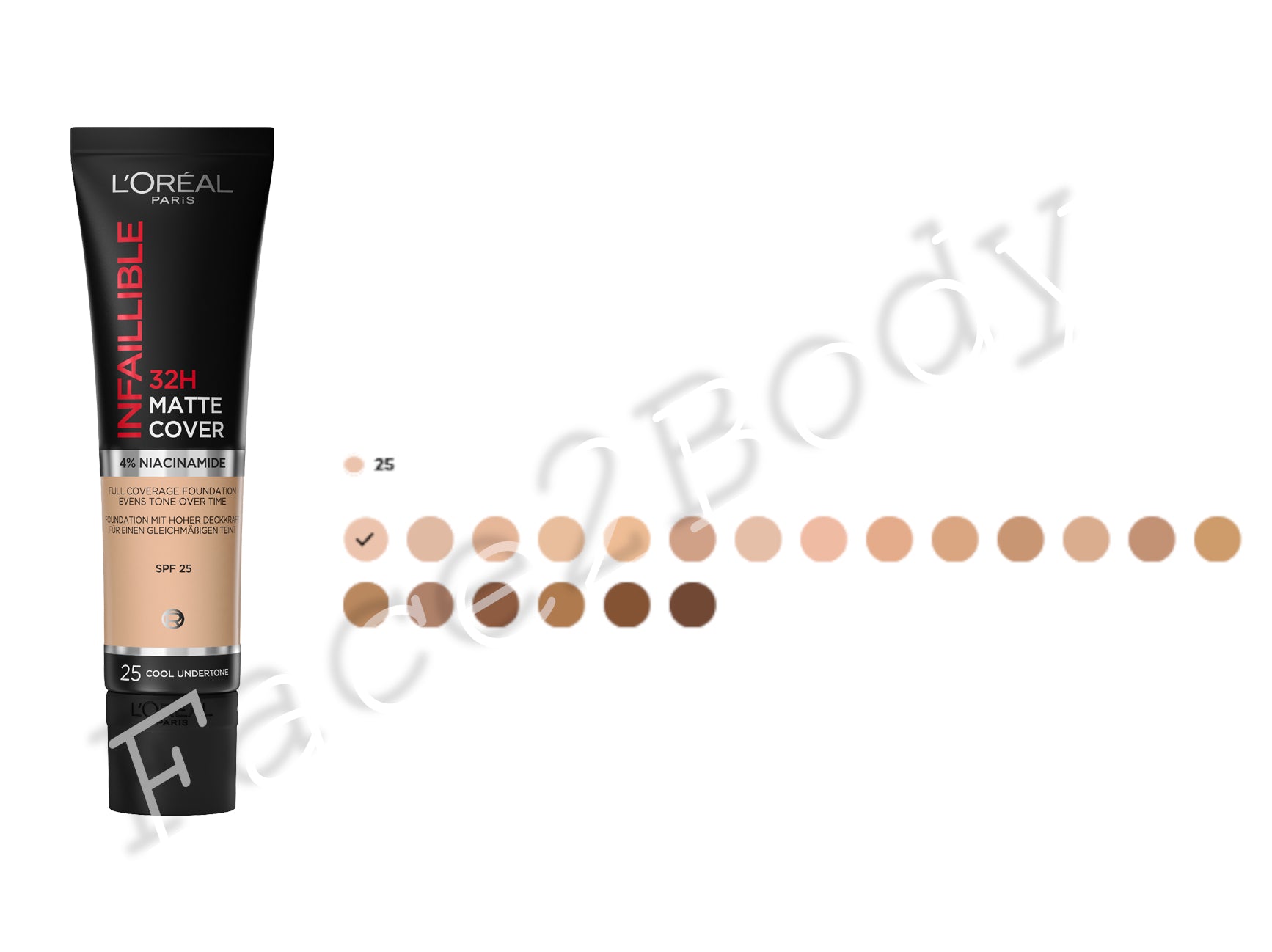 LOreal Paris Infaillible 32H Matte Cover Foundation 25 Rose Ivory SPF 25 30ml
