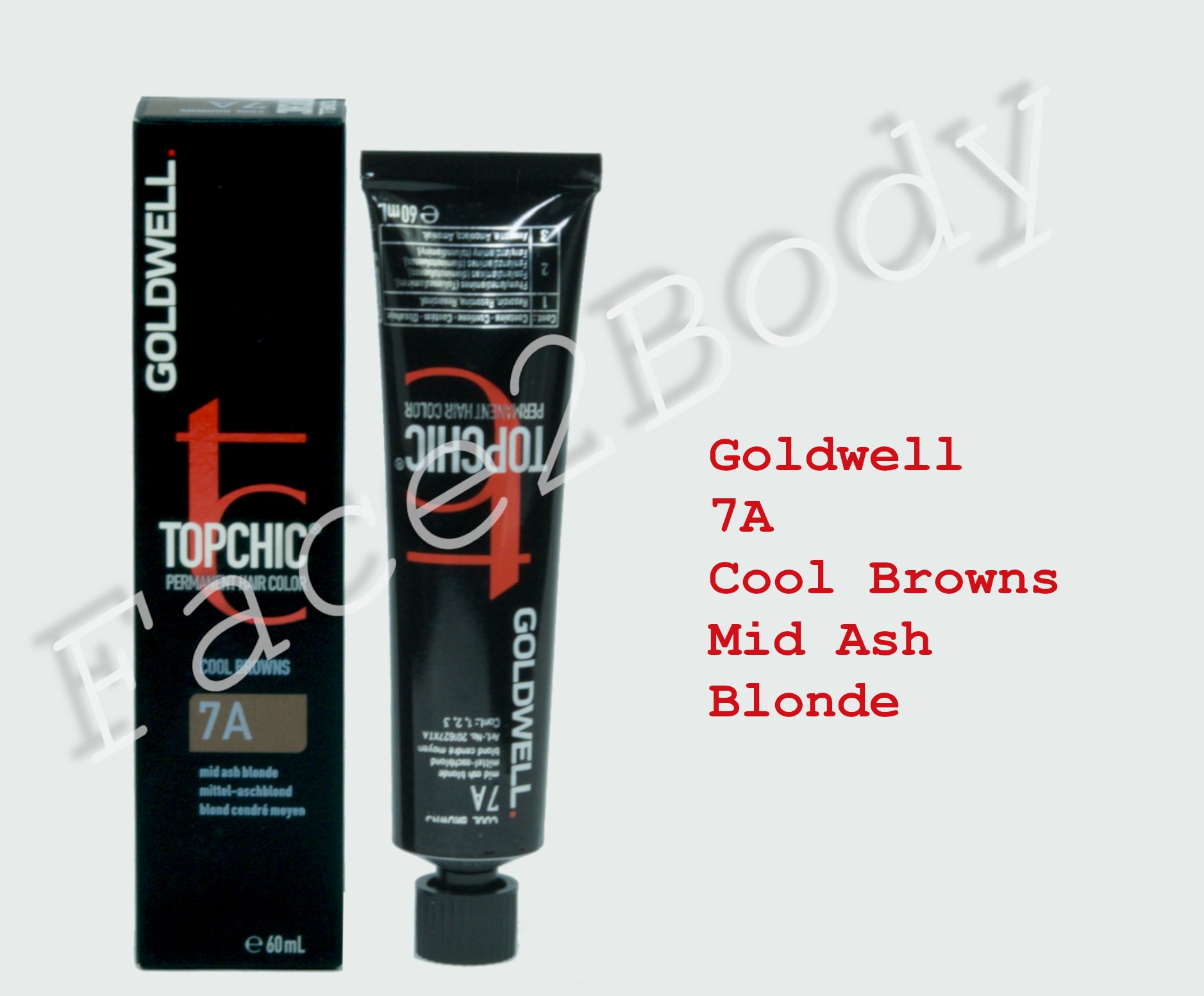 Goldwell Topchic Permanent Hair Color - Cool Browns- 7A Mid Ash Blonde 60ml
