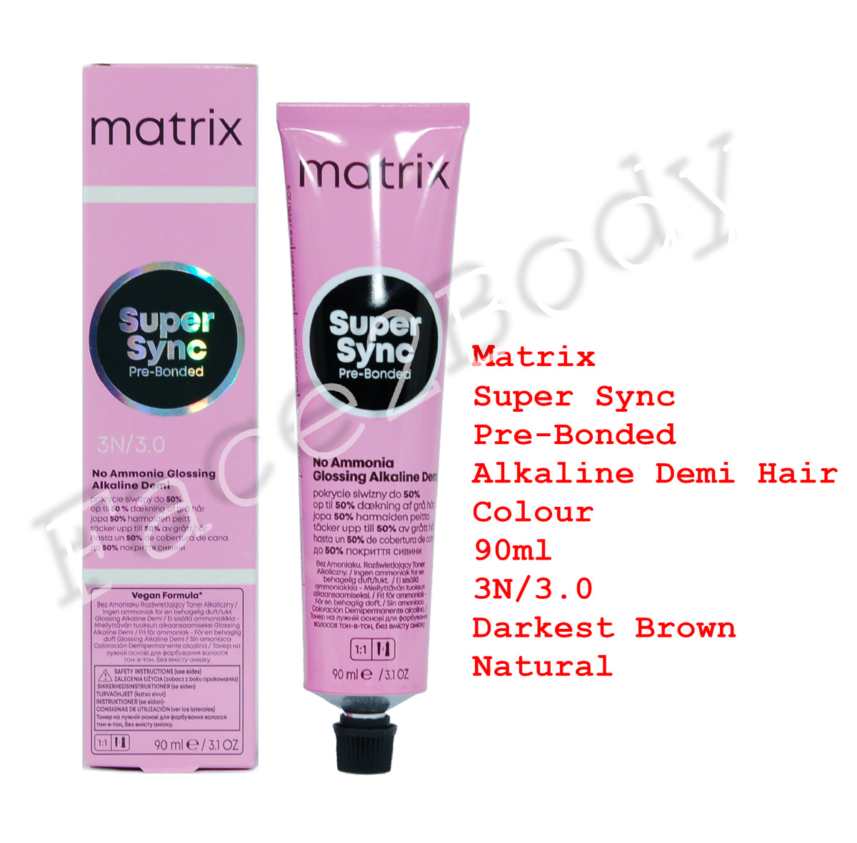 Matrix Super Sync Pre-Bonded Demi Hair Colour 3N/3.0 Darkest Brown Natural  90ml