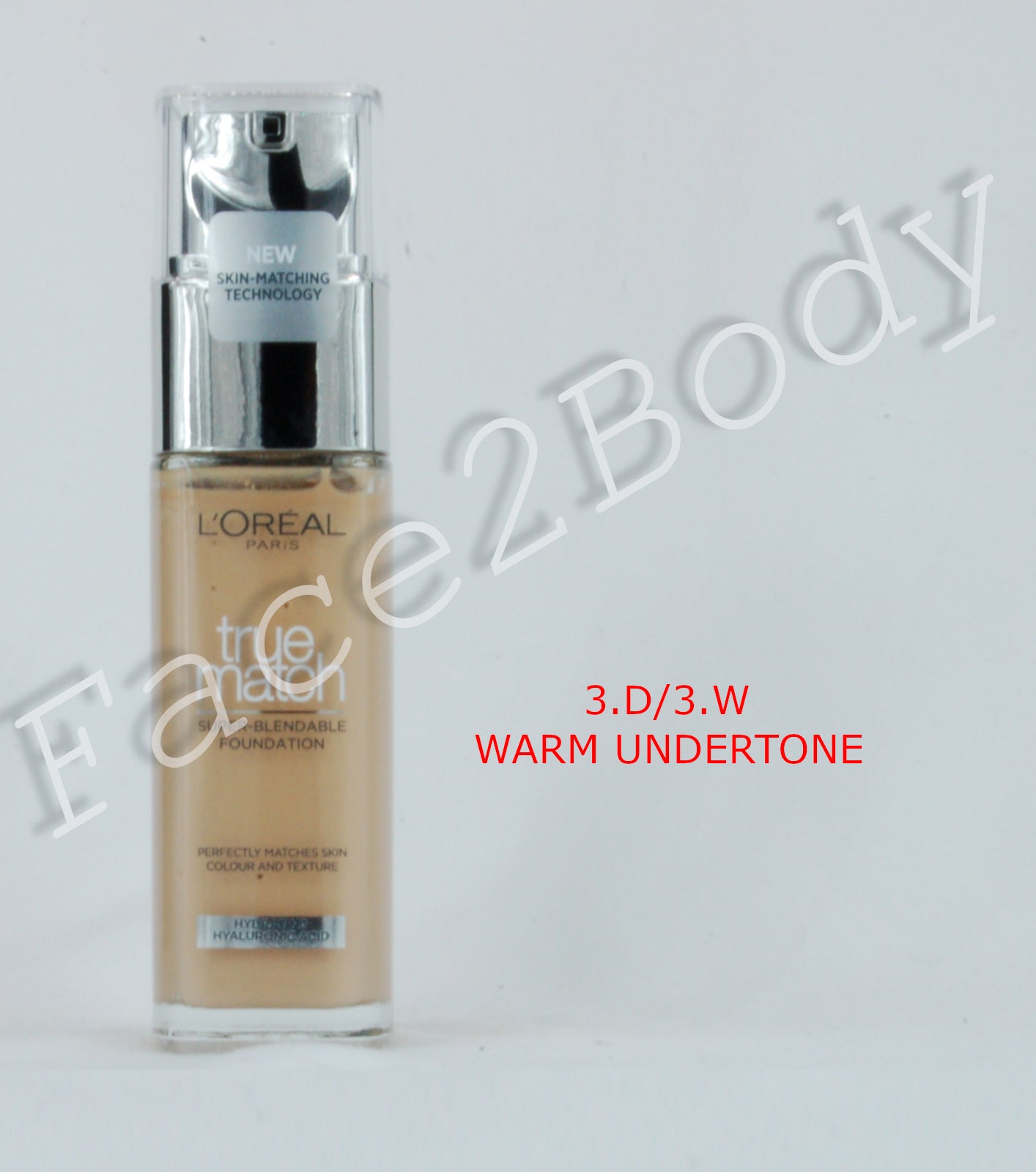 L'Oréal Paris True Match Liquid Foundation with Hyaluronic Acid 30ml and SPF - 3.D/3.W WARM UNDERTONE