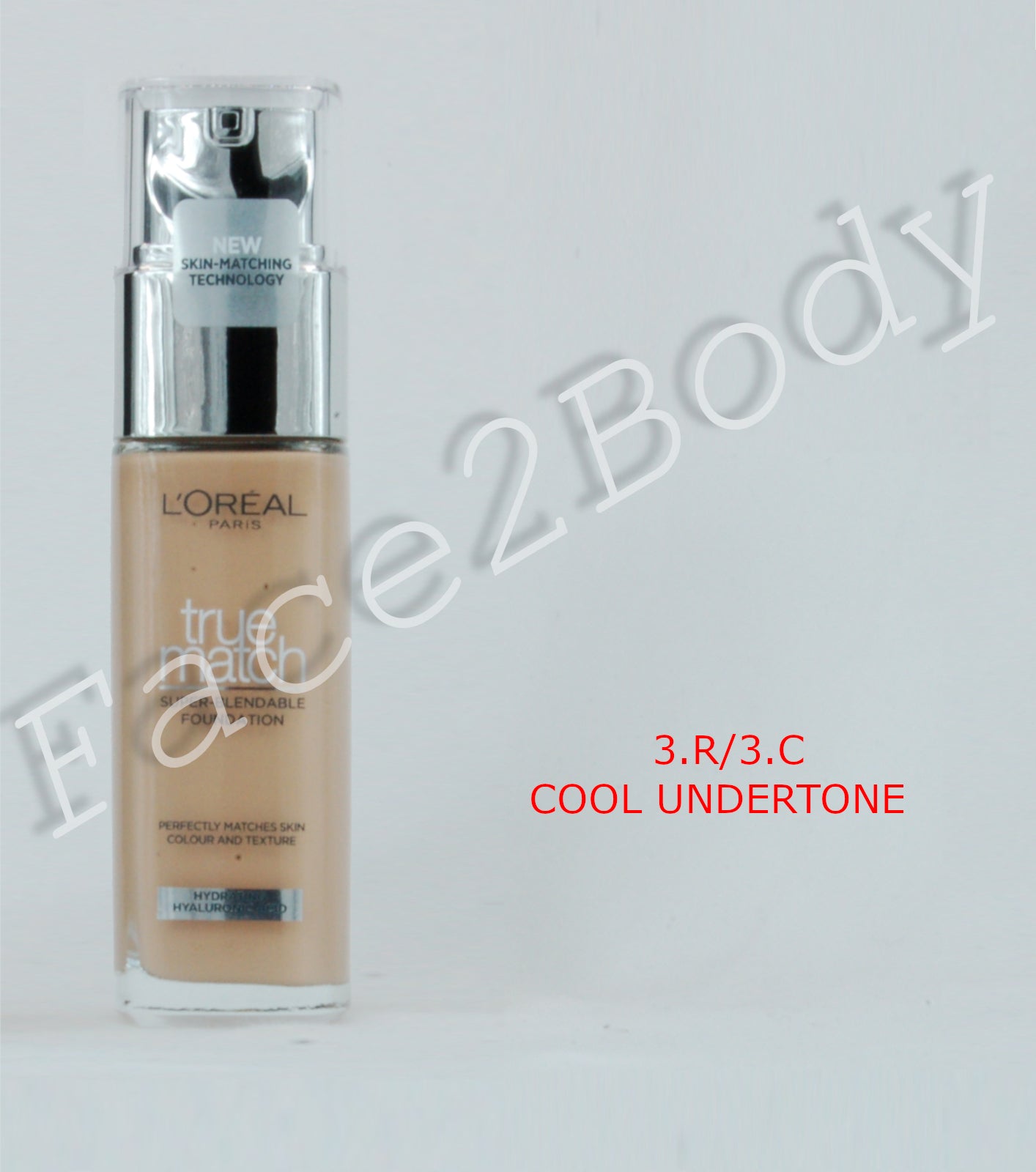 L'Oréal Paris True Match Liquid Foundation with Hyaluronic Acid 30ml and SPF - 3.R/3.C COOL UNDERTONE
