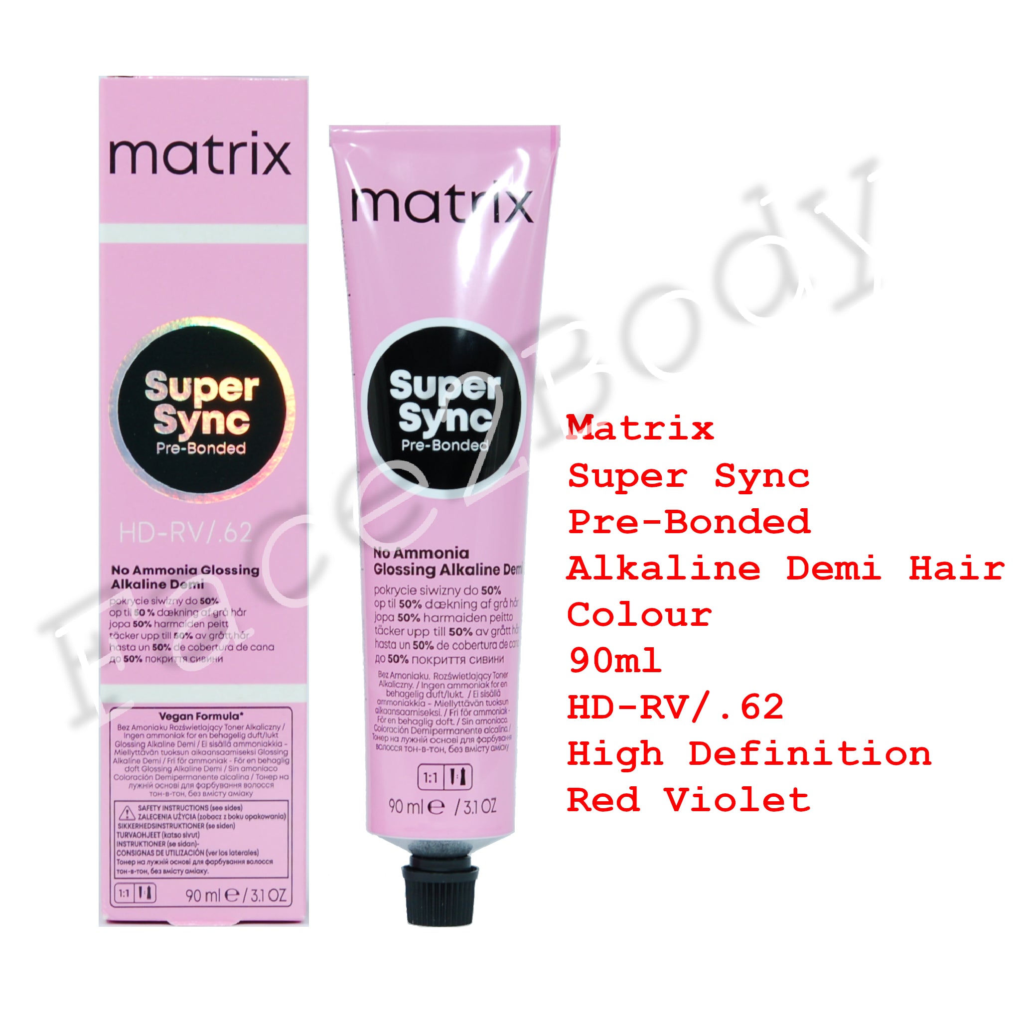 Matrix Super Sync Pre-Bonded Demi Hair Colour HD-RV / .62 High Definition Red Violet  90ml