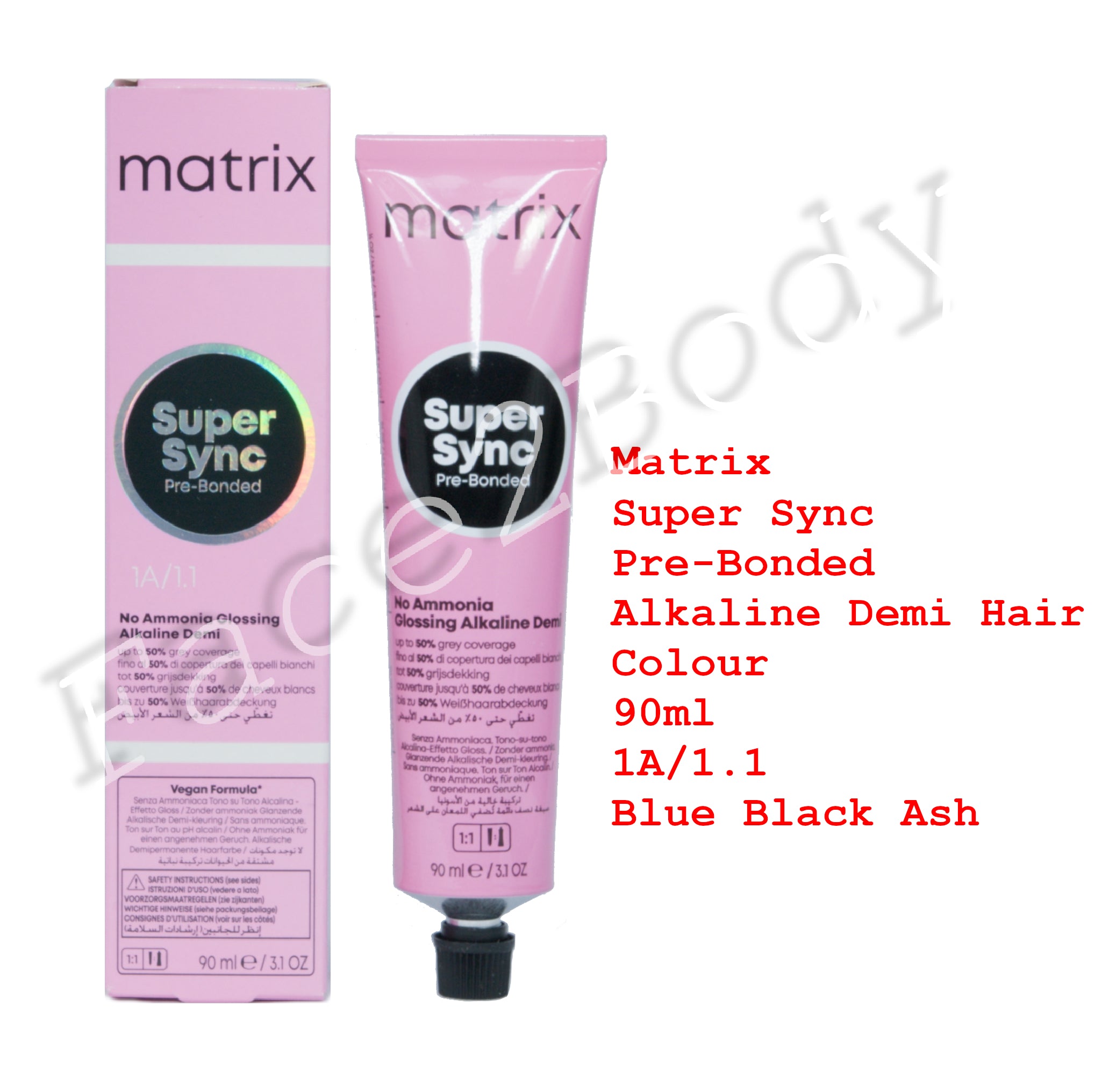 Matrix Super Sync Pre-Bonded Demi Hair Colour 1A/1.1 Blue Black Ash 90ml