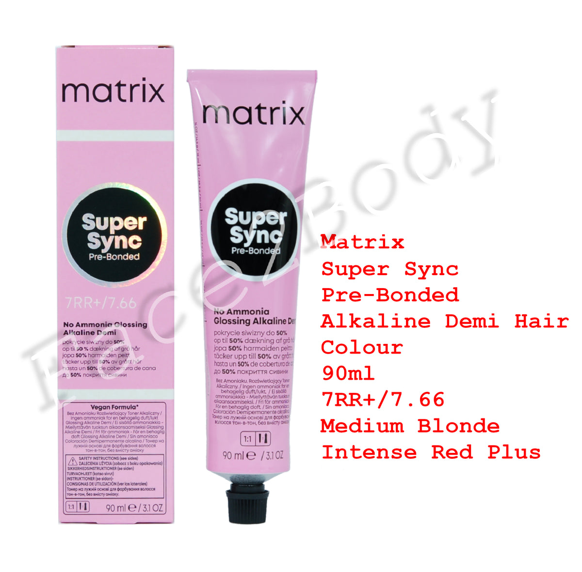 Matrix Super Sync Pre-Bonded Demi Hair Colour 7RR+/7.66 Medium Blonde Intense Red Plus 90ml