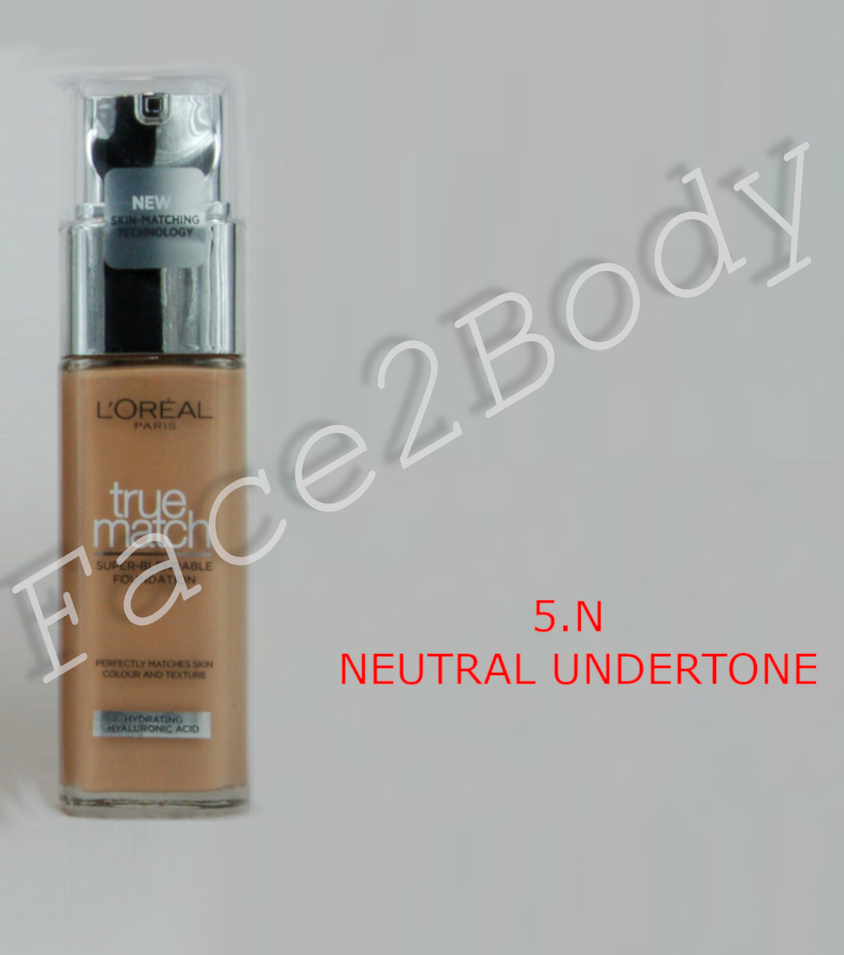 L'Oréal Paris True Match Liquid Foundation with Hyaluronic Acid 30ml and SPF - 5.N NEUTRAL UNDERTONE
