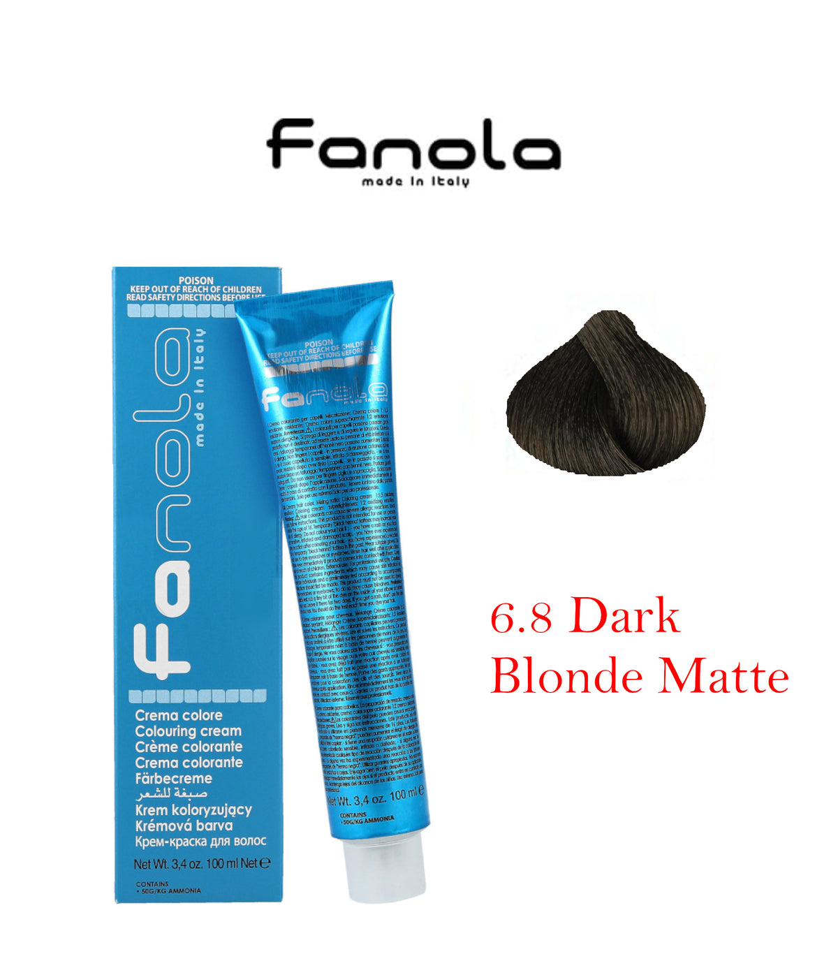 Fanola Color Cream 6.8 Dark Blonde Matte