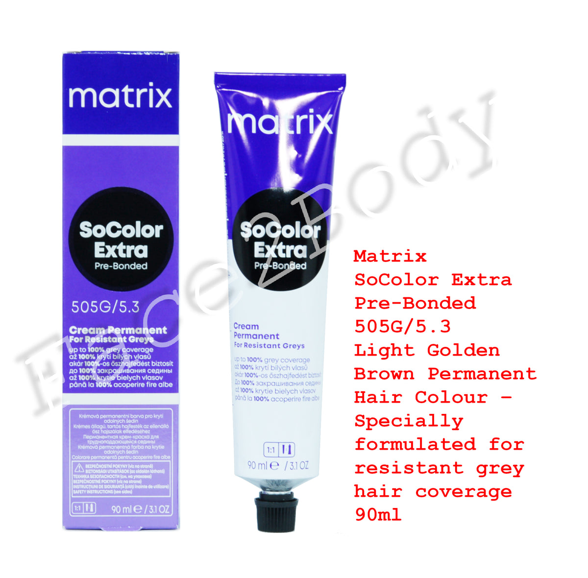 Matrix SoColor Extra Pre-Bonded 505G/5.3 Light Golden Brown Permanent HairColour