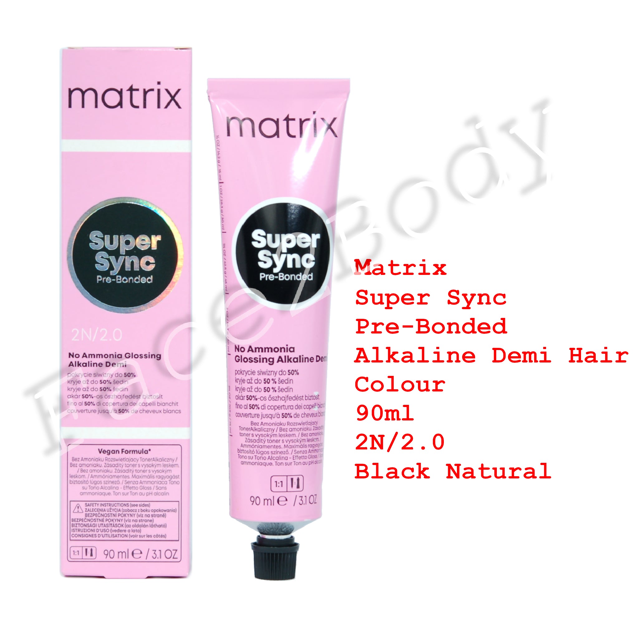 Matrix Super Sync Pre-Bonded Demi Hair Colour 2N/2.0 Black Natural 90ml