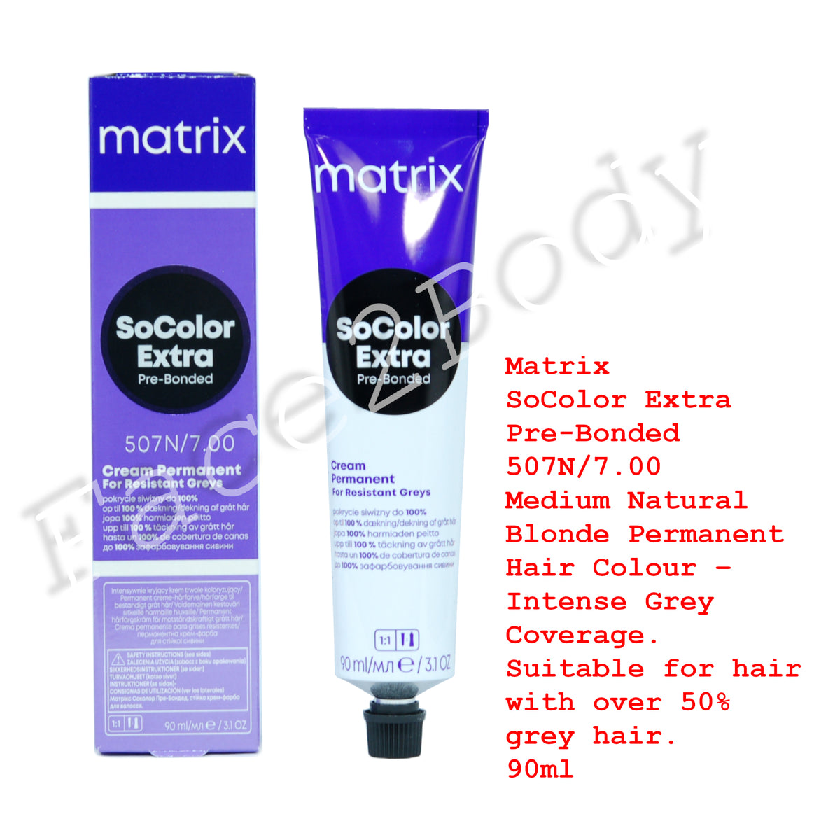Matrix SoColor Extra Pre-Bonded 507N/7.00 Medium Nat Blonde Intense GreyCoverage