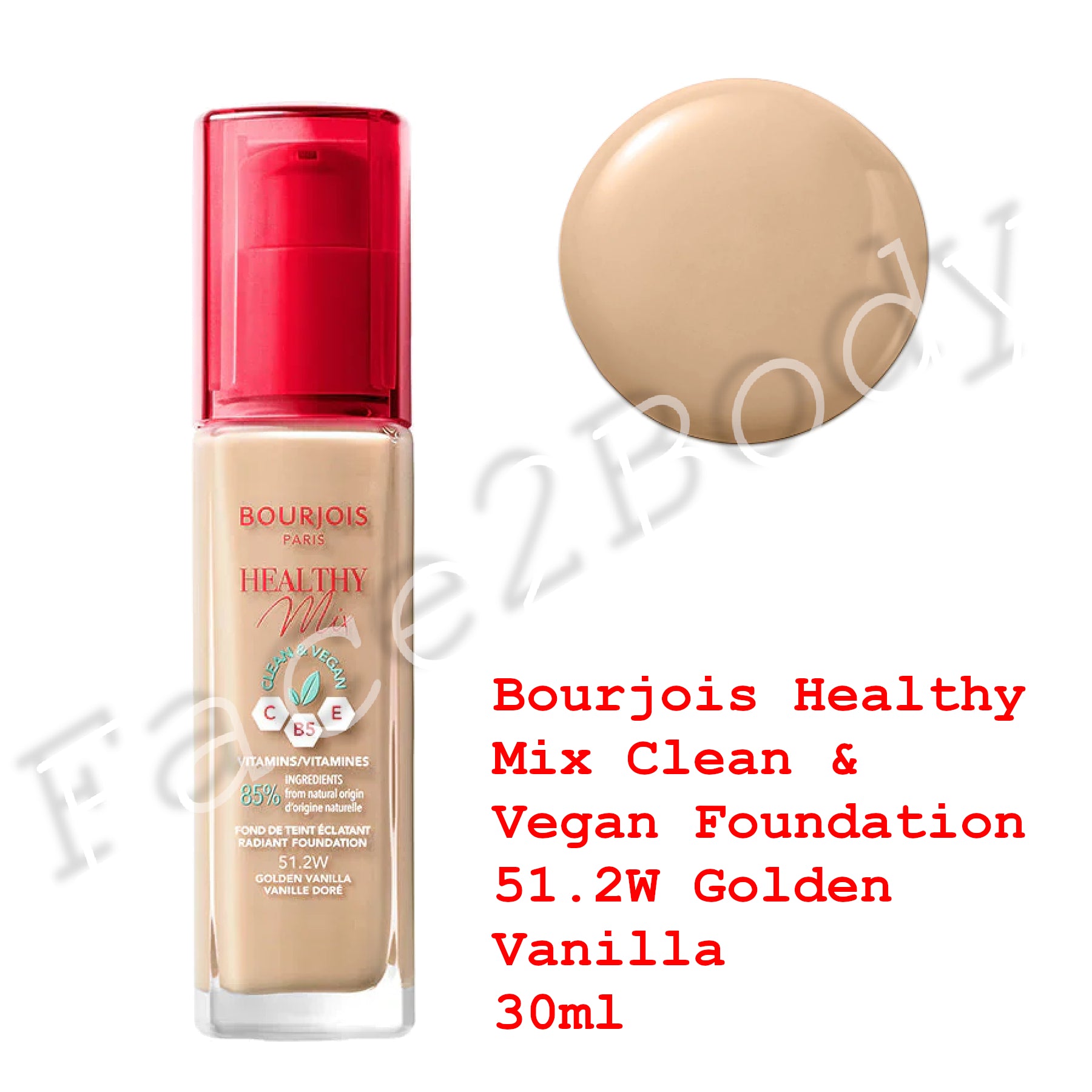 Bourjois Healthy Mix Clean & Vegan Foundation 51.2W Golden Vanilla 30ml