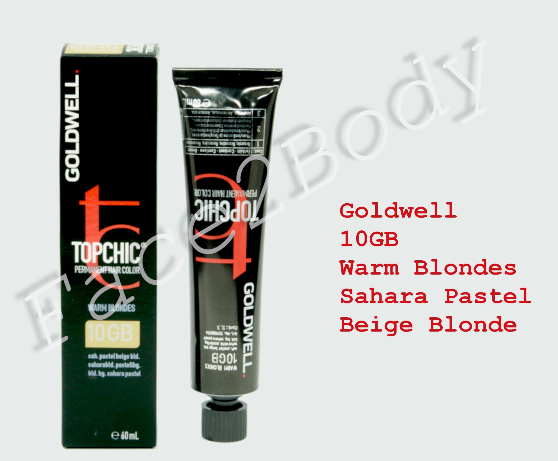 Goldwell Topchic Permanent Hair Color - Warm Blondes- 10GB Sahara Pastel Beige Blonde 60ml