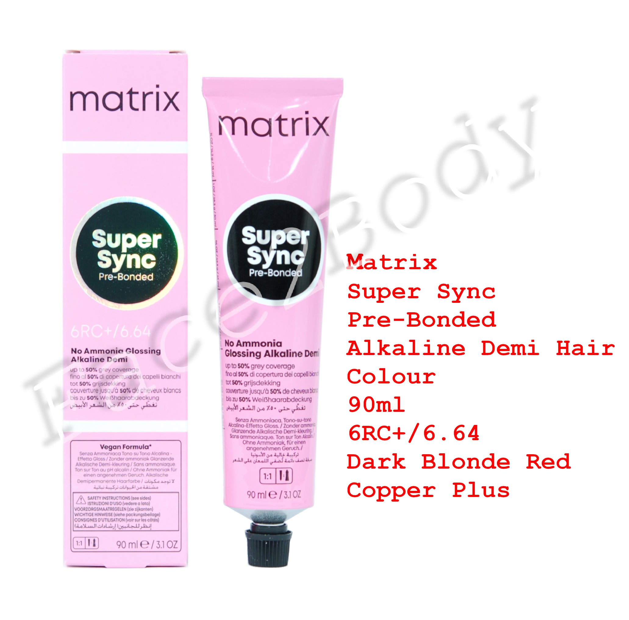 Matrix Super Sync Pre-Bonded Demi Hair Colour  6RC+/6.64 Dark Blonde Red Copper Plus 90ml