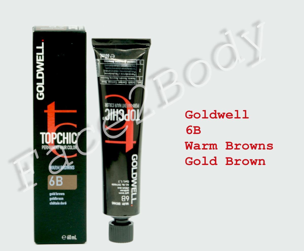 Goldwell Topchic Permanent Hair Color - Warm Browns- 6B Gold Brown 60ml
