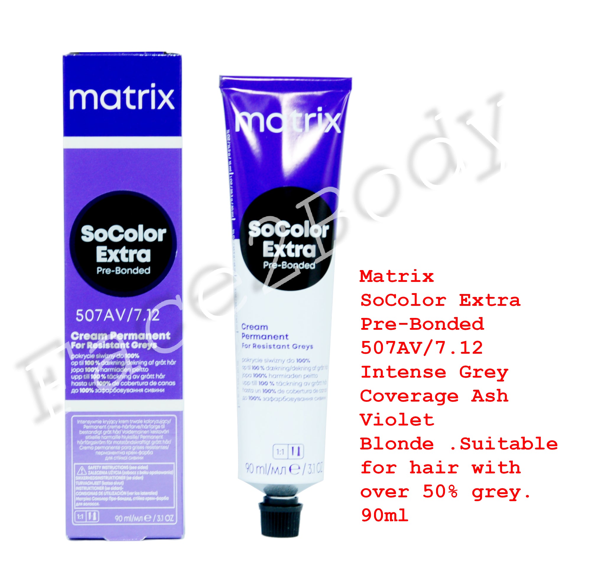 Matrix SoColor Extra Pre-Bonded 507AV/7.12 Intense Grey Coverage AshVioletBlonde