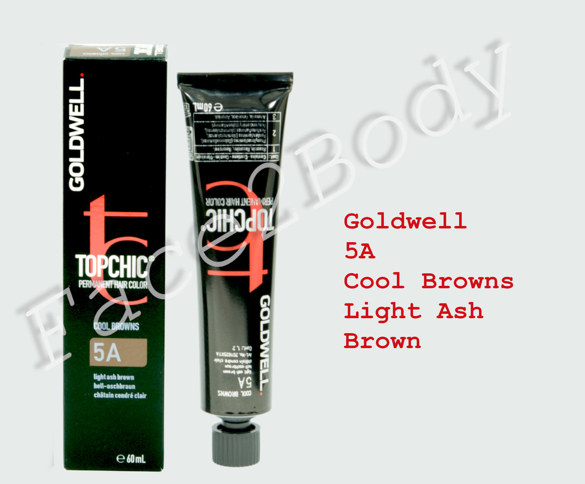 Goldwell Topchic Permanent Hair Color - Cool Browns- 5A Light Ash Brown 60ml