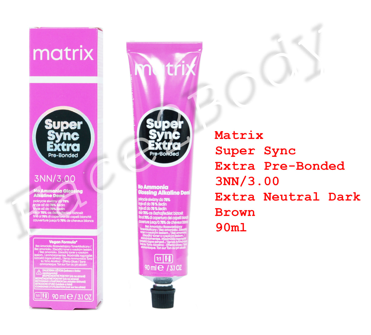 Matrix Super Sync Extra Pre-Bonded Alkaline Demi Hair Colour 3NN Extra Neutral Dark Brown 90ml
