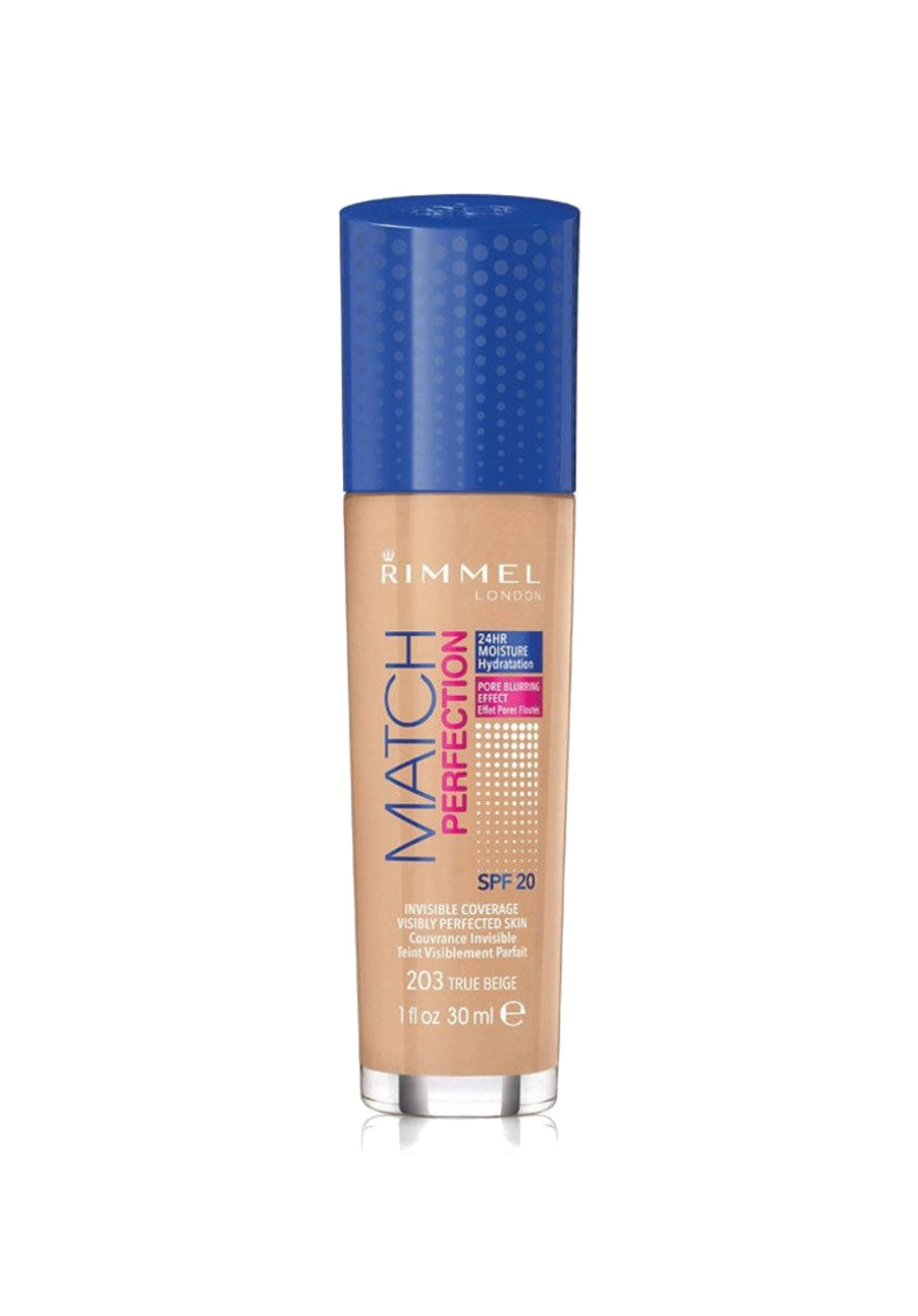 Rimmel Match Perfection Foundation 30ml - SPF 20/ SPF 15 - 203 True Beige