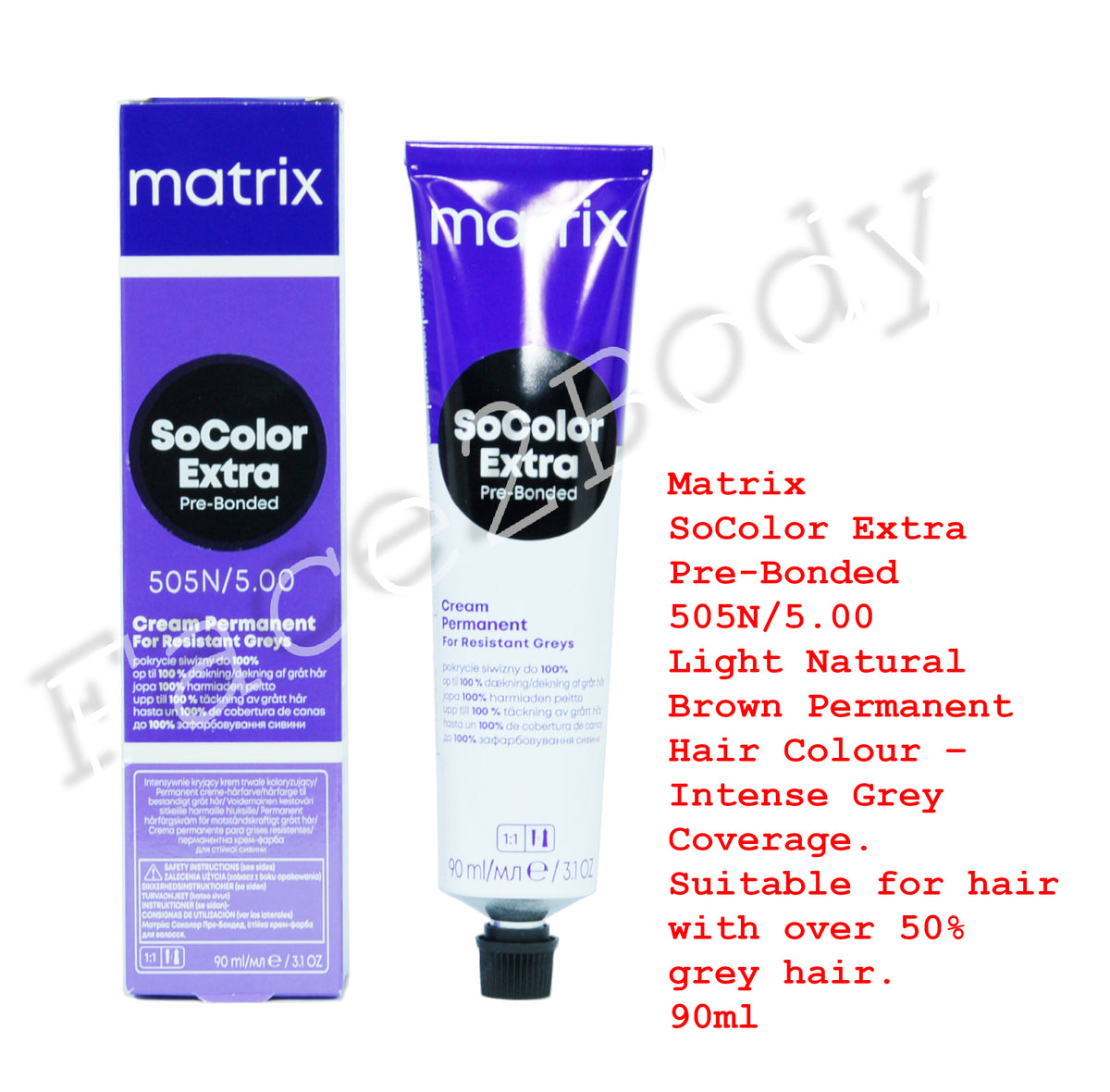 Matrix SoColor Extra Pre-Bonded 505N/5.00 Light Nat. Brown Intense Grey Coverage