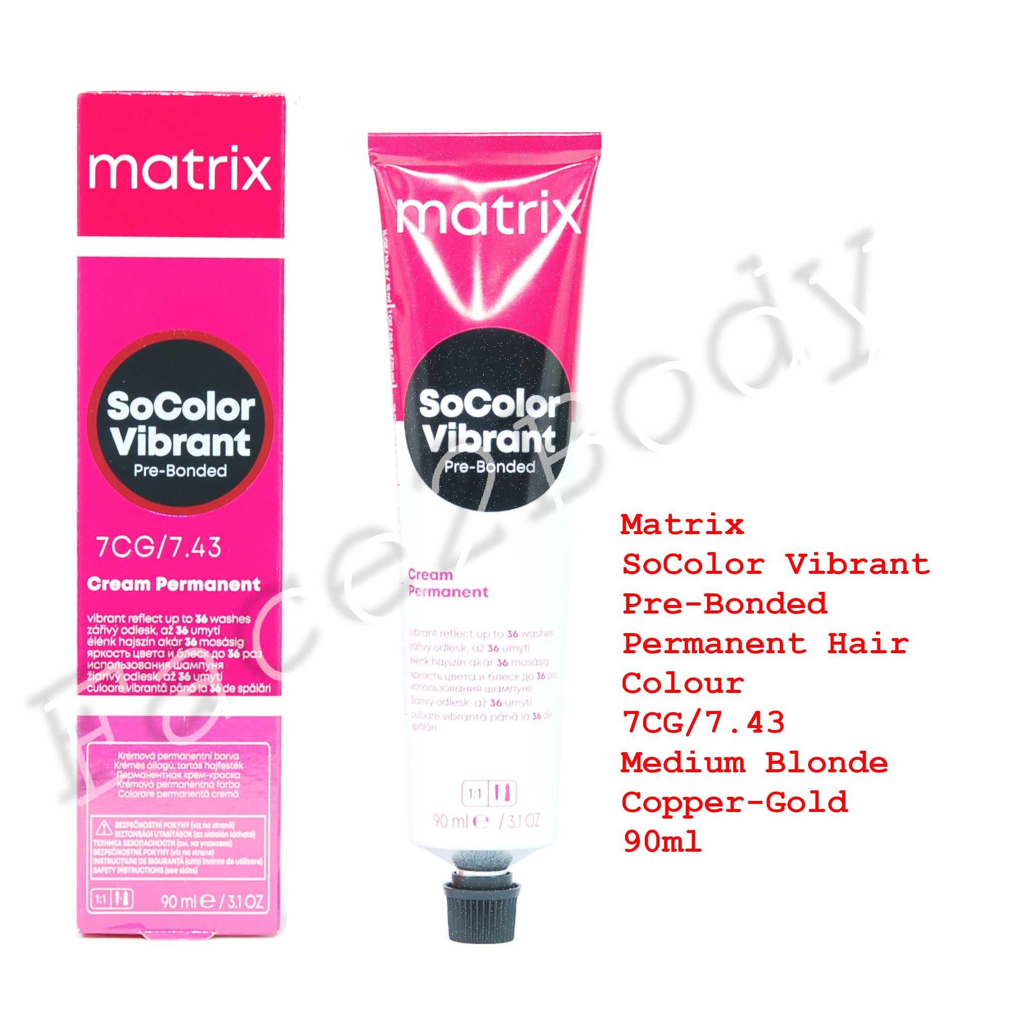 Matrix SoColor Vibrant Pre-Bonded Hair Colour 7CG/7.43 Medium Blonde Copper-Gold
