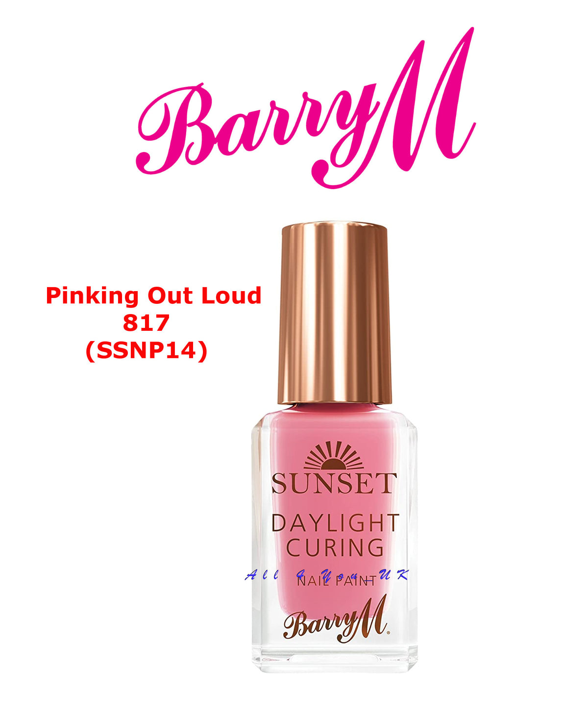 Barry M Sunset Daylight Curing Gel Nail Paint Pinking Out Loud SSNP14 10ml