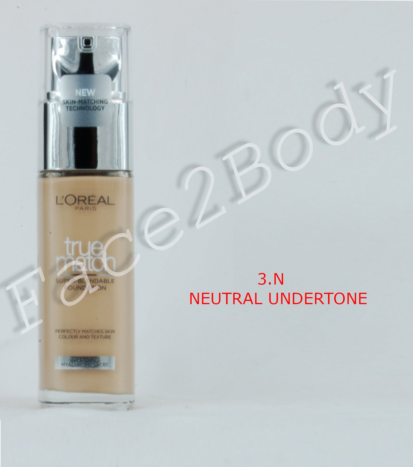 L'Oréal Paris True Match Liquid Foundation with Hyaluronic Acid 30ml and SPF - 3.N NEUTRAL UNDERTONE