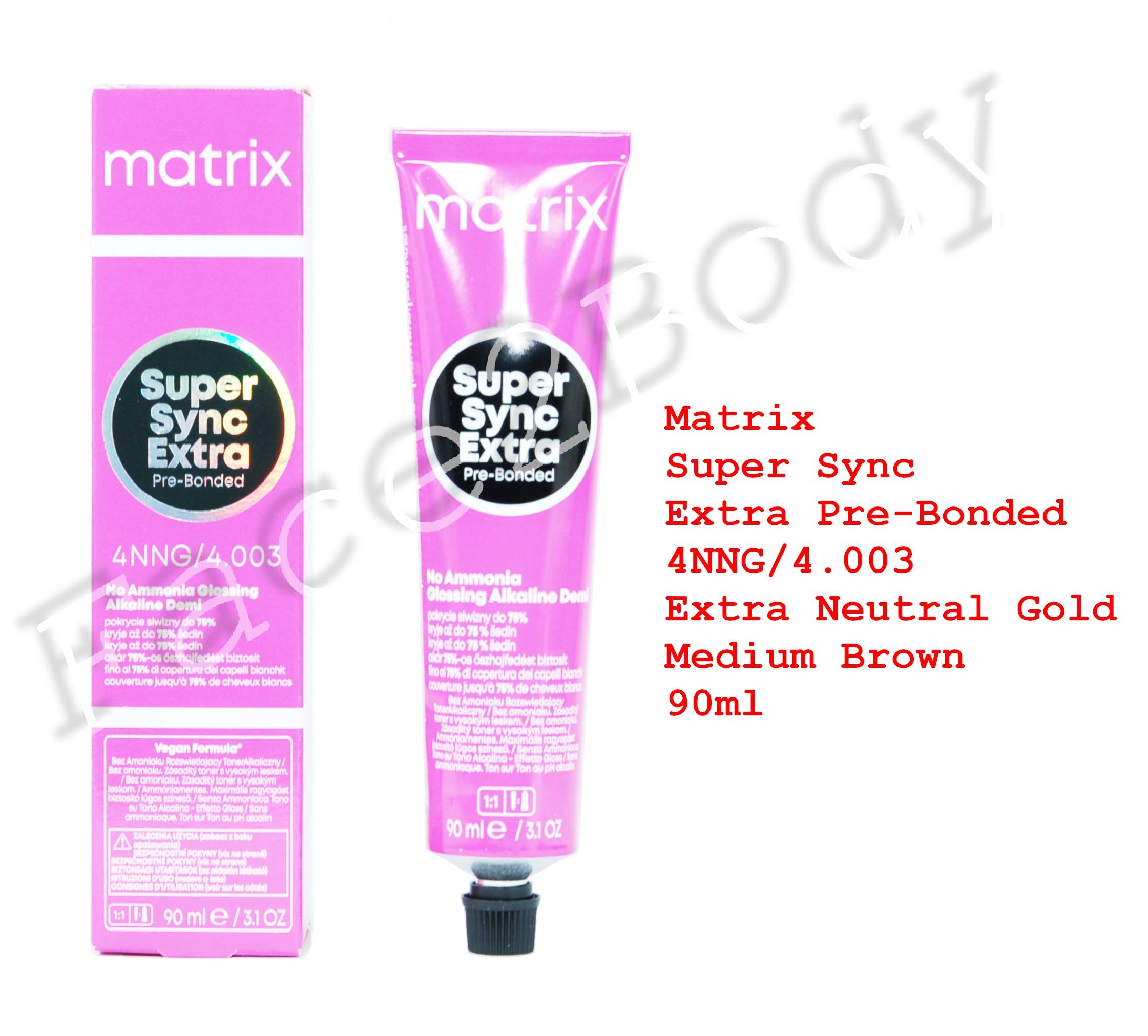 Matrix Super Sync Extra Pre-Bonded Alkaline Demi Hair Colour 4NNG Extra Neutral Gold Medium Brown 90ml