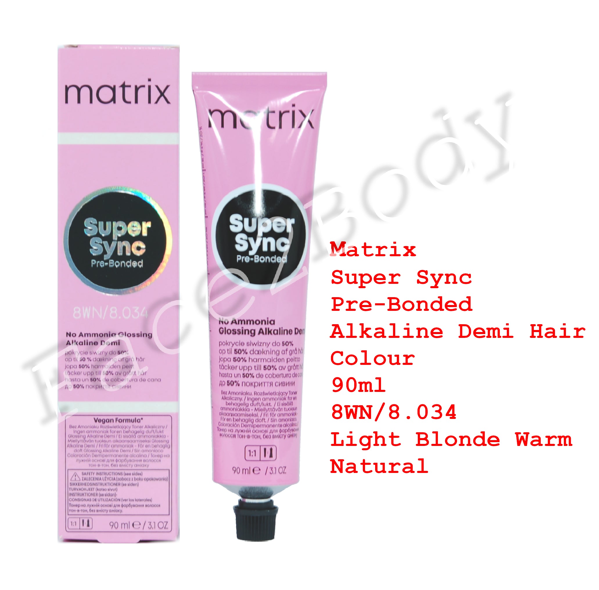 Matrix Super Sync Pre-Bonded Demi Hair Colour  8WN/8.034 Light Blonde Warm Natural 90ml
