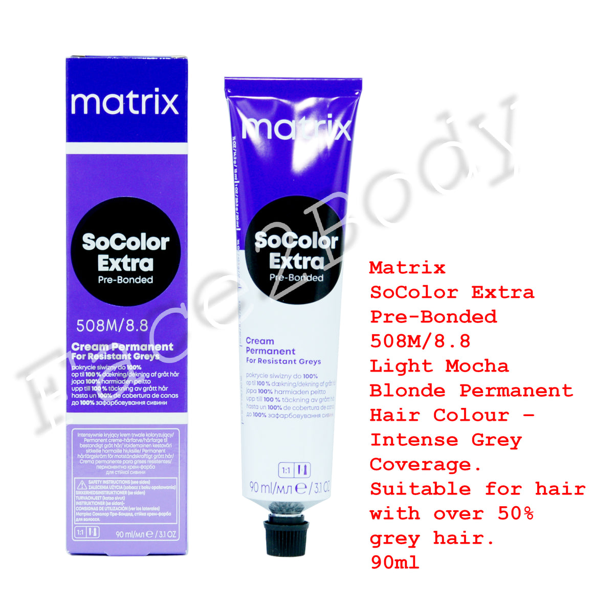 Matrix SoColor Extra Pre-Bonded 508M/8.8 Light Mocha Blonde IntenseGrey Coverage